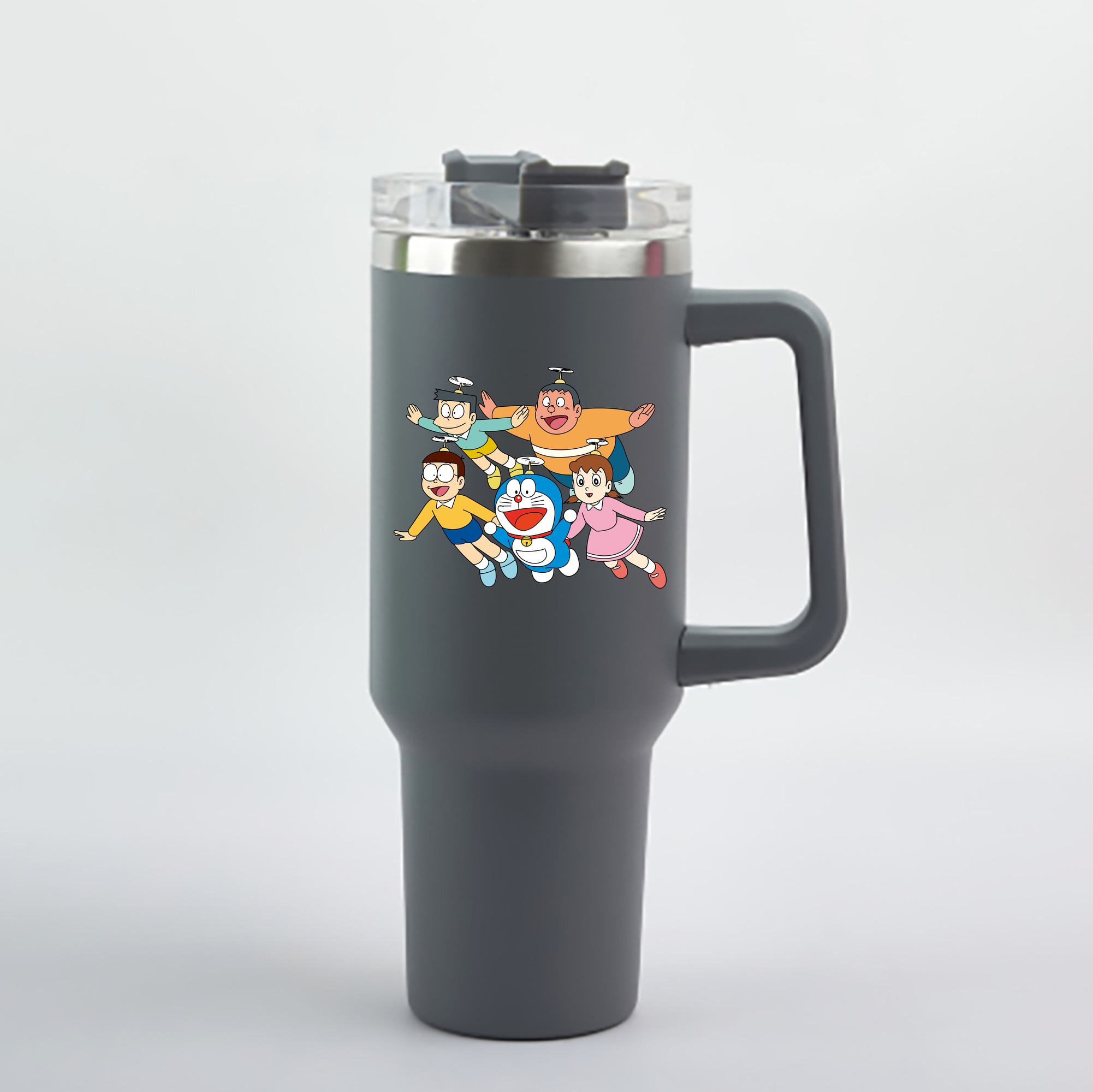 （画像用） ドラえもん 骨川 スネ夫 Doraemon Honekawa Suneo 1200mL車用タンブラー - クリスタルステッカー（プラスチックストロー付き）
