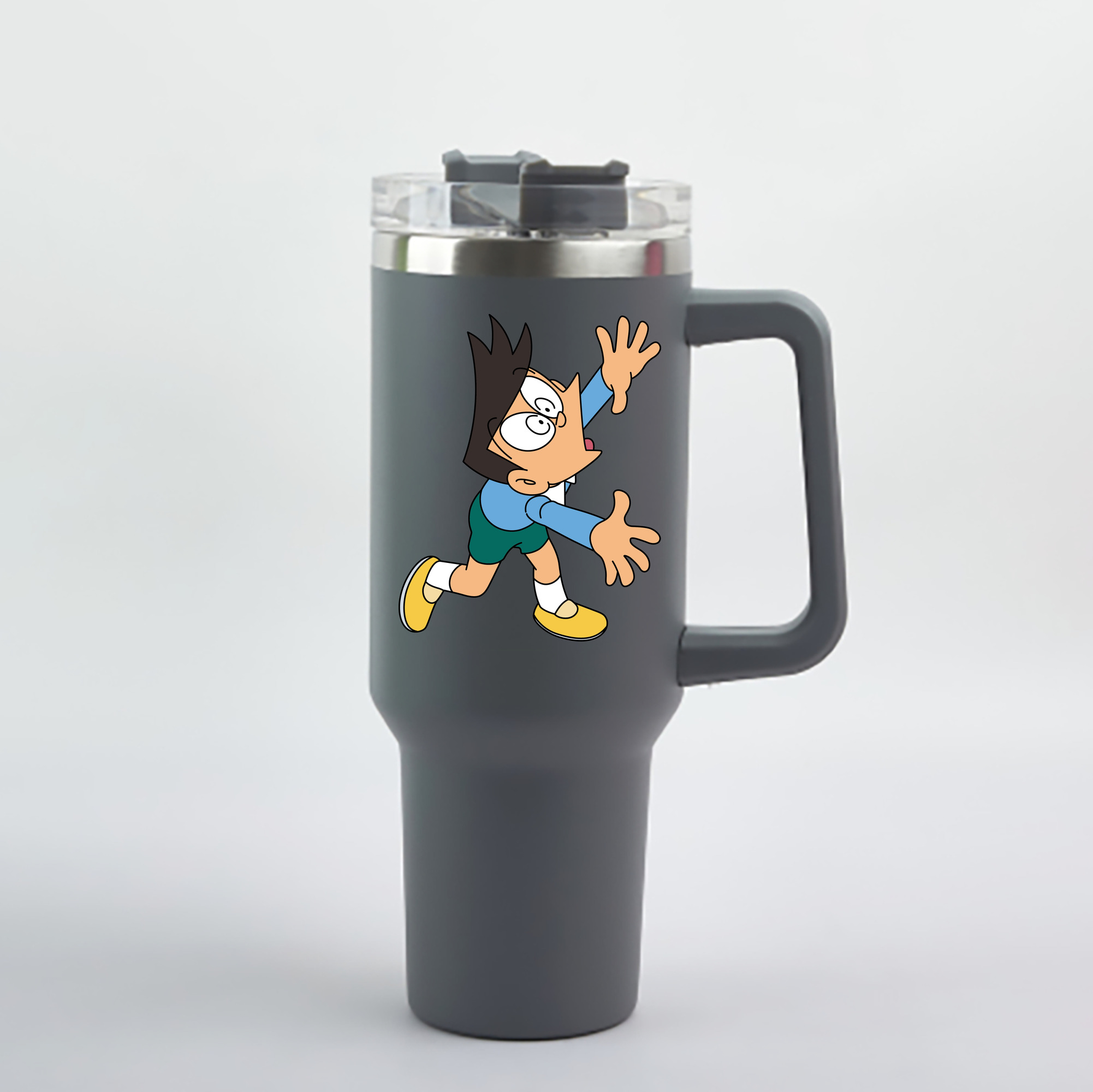（画像用） ドラえもん 骨川 スネ夫 Doraemon Honekawa Suneo 1200mL車用タンブラー - クリスタルステッカー（プラスチックストロー付き）