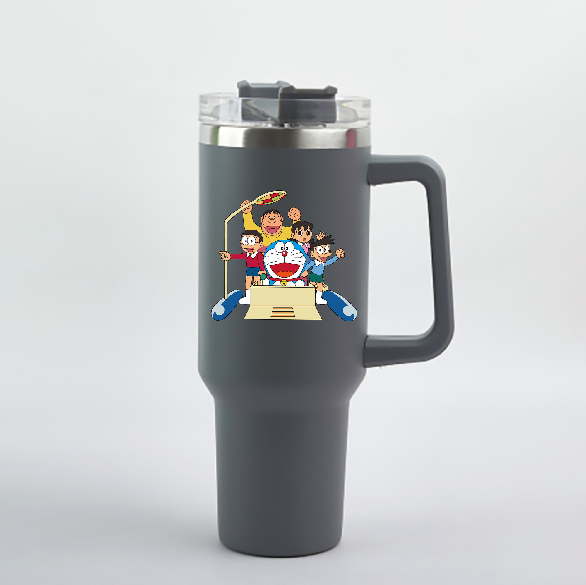 （画像用） ドラえもん 骨川 スネ夫 Doraemon Honekawa Suneo 1200mL車用タンブラー - クリスタルステッカー（プラスチックストロー付き）