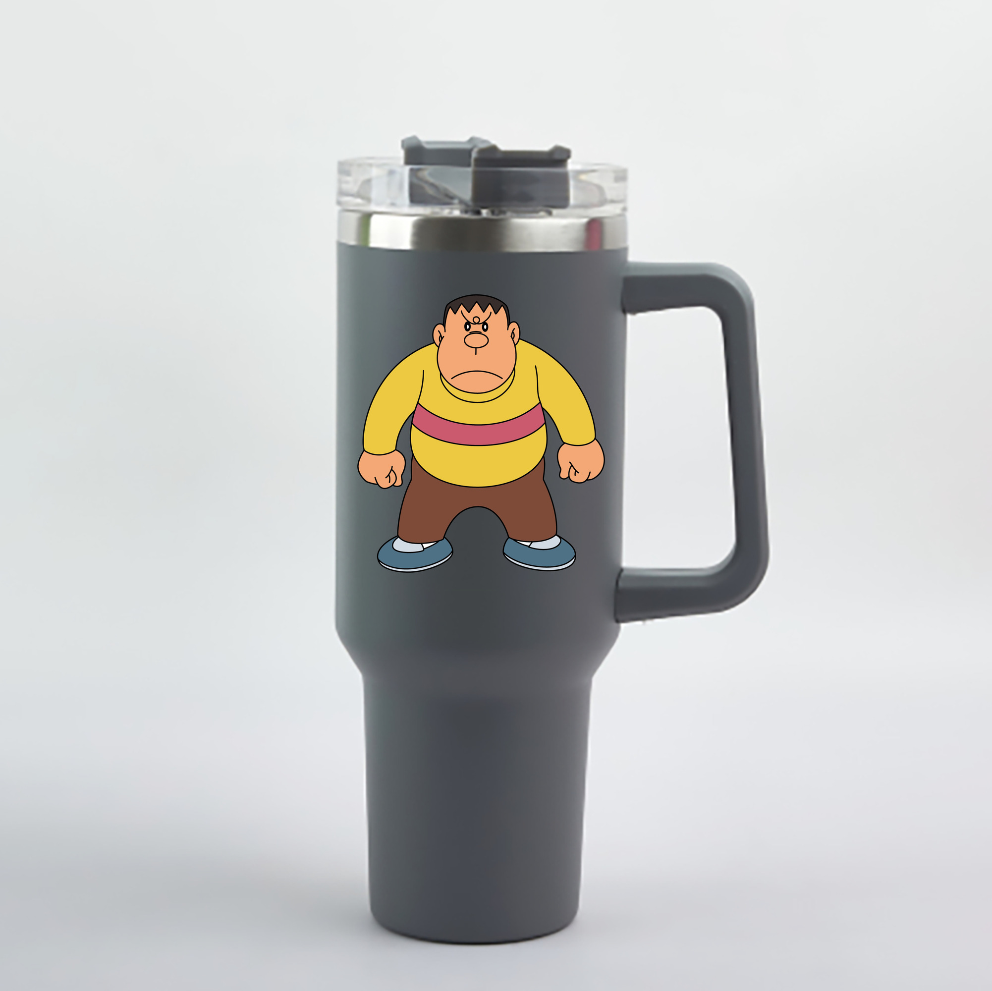 （画像用） ドラえもん 剛田武 Doraemon Gouta Takeshi 1200mL車用タンブラー - クリスタルステッカー（プラスチックストロー付き）