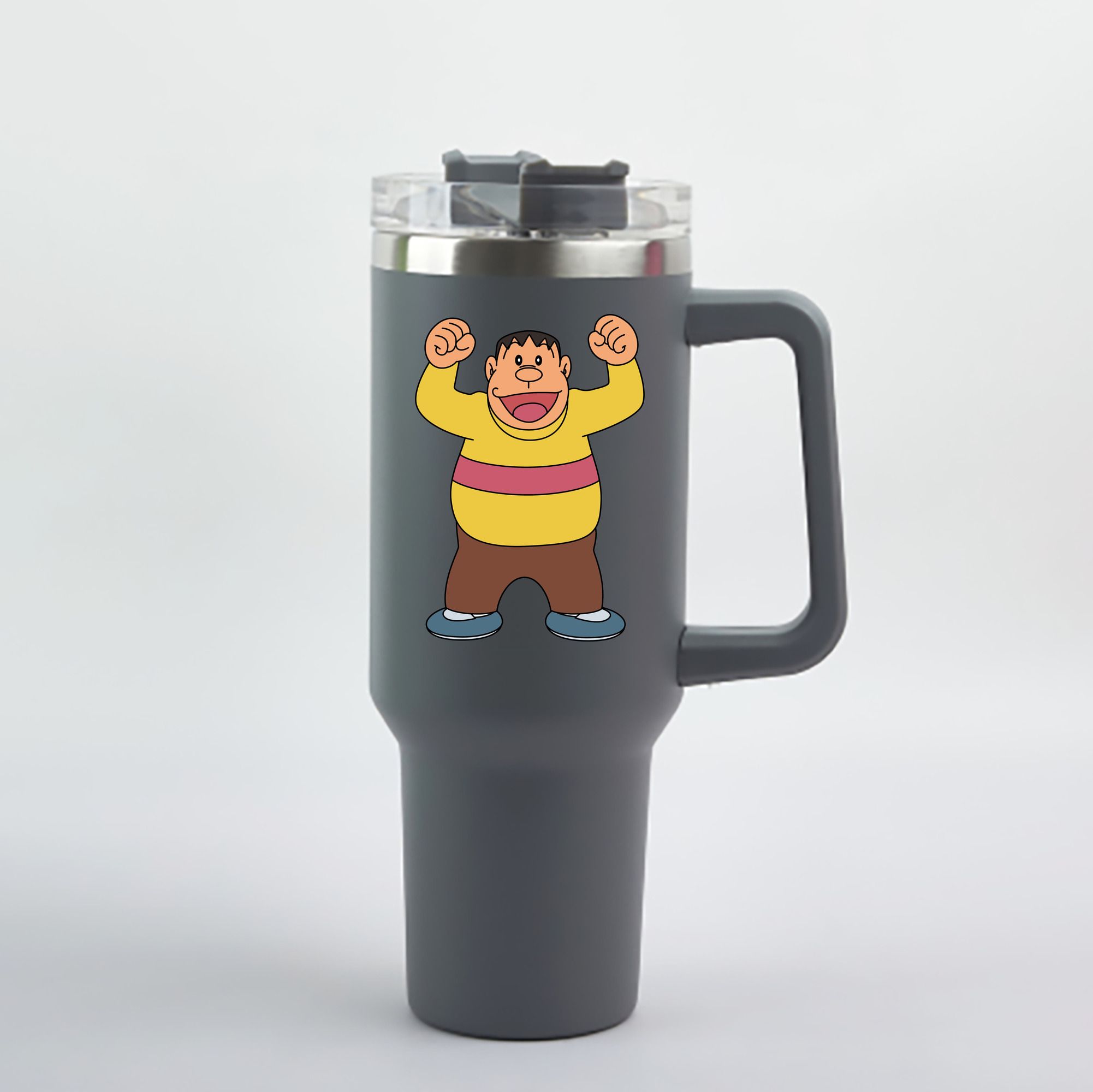 （画像用） ドラえもん 剛田武 Doraemon Gouta Takeshi 1200mL車用タンブラー - クリスタルステッカー（プラスチックストロー付き）