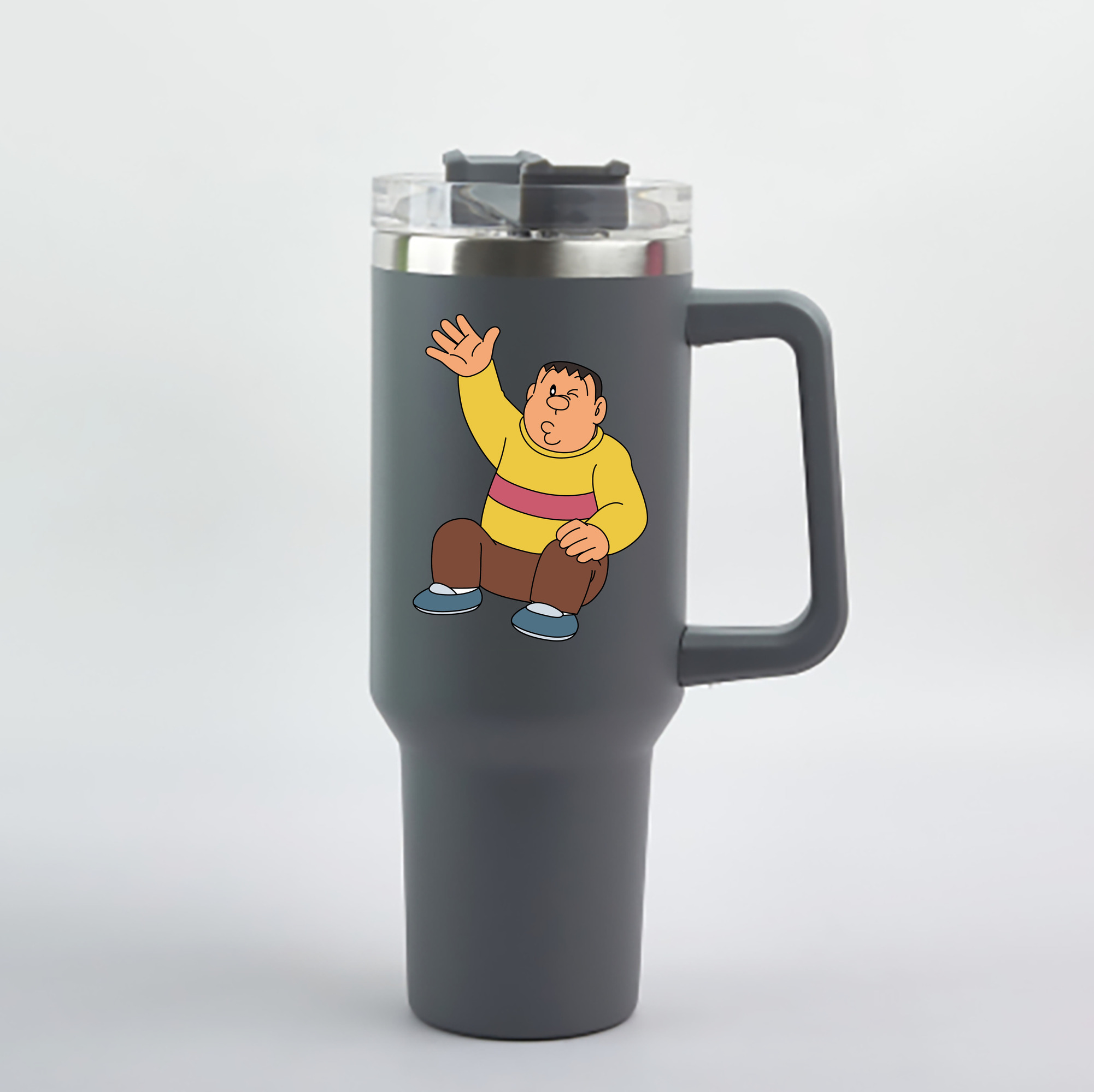 （画像用） ドラえもん 剛田武 Doraemon Gouta Takeshi 1200mL車用タンブラー - クリスタルステッカー（プラスチックストロー付き）