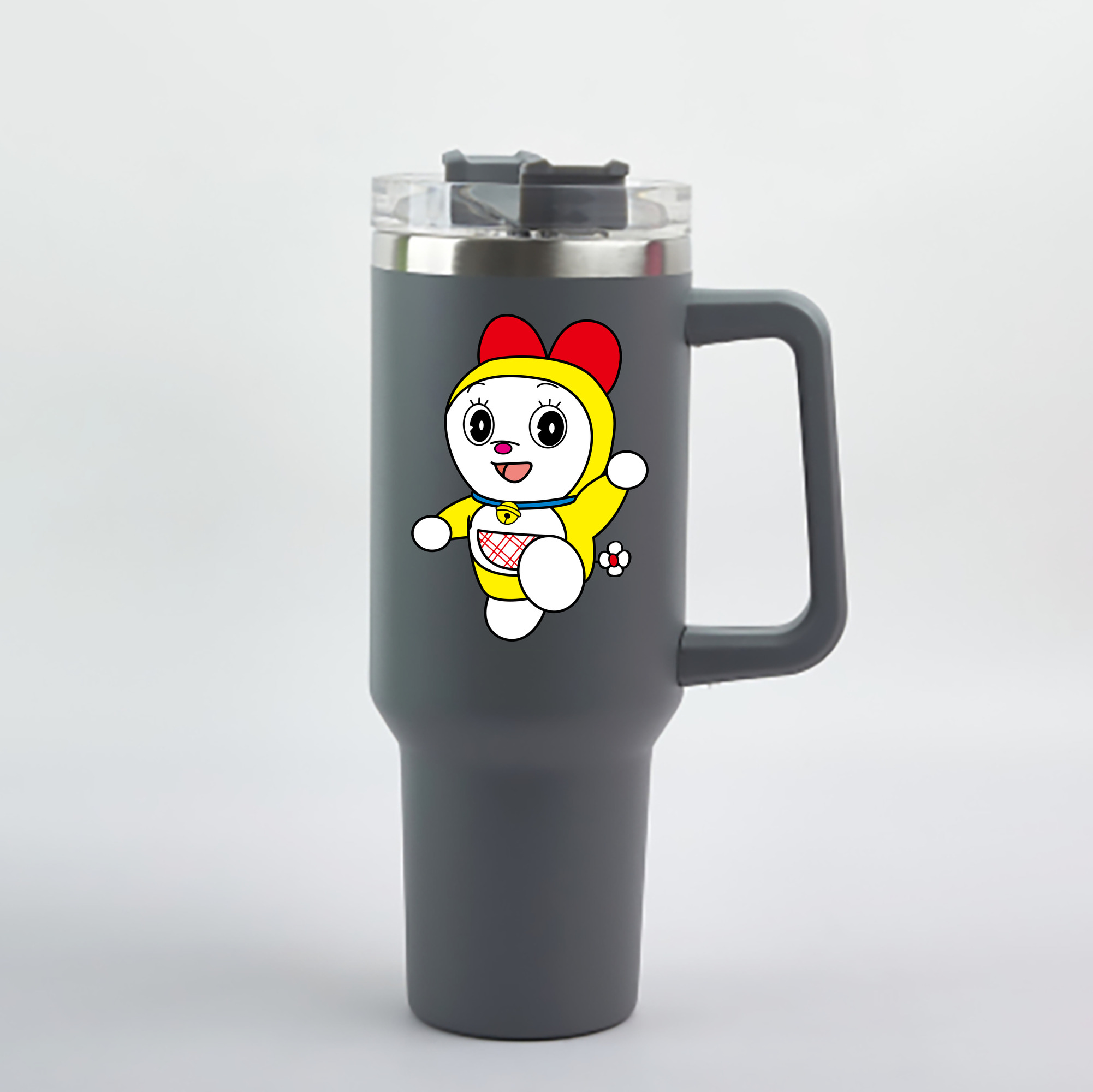 （画像用） ドラえもん ドラミ Doraemon Dorami 1200mL車用タンブラー - クリスタルステッカー（プラスチックストロー付き）