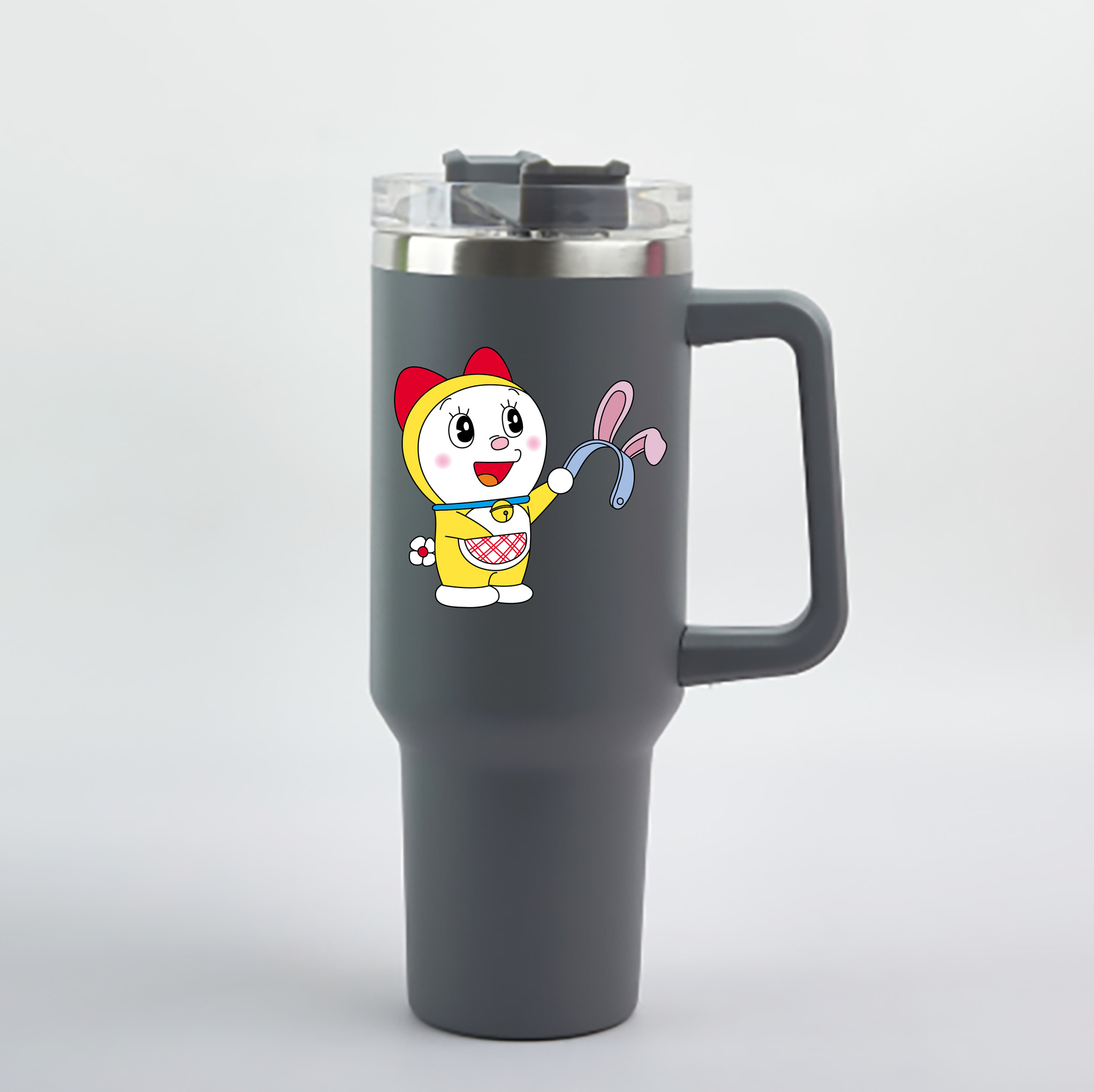 （画像用） ドラえもん ドラミ Doraemon Dorami 1200mL車用タンブラー - クリスタルステッカー（プラスチックストロー付き）