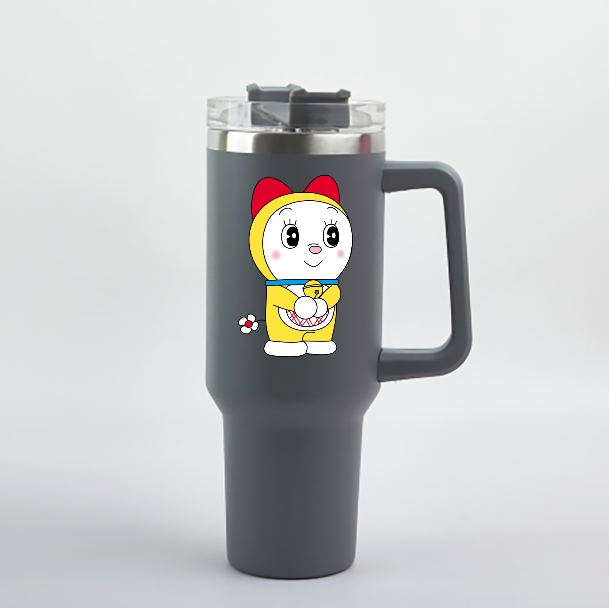 （画像用） ドラえもん ドラミ Doraemon Dorami 1200mL車用タンブラー - クリスタルステッカー（プラスチックストロー付き）