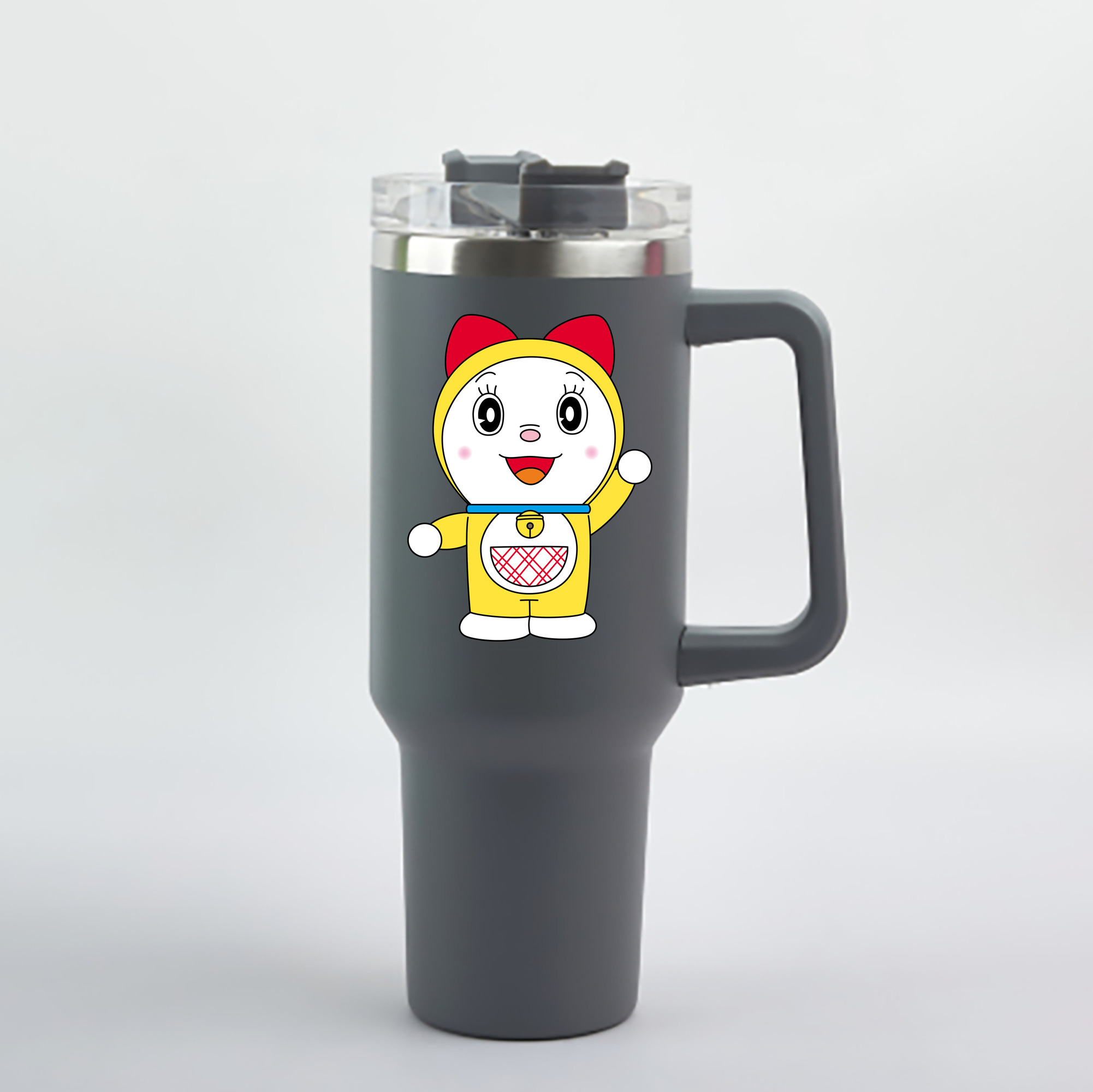 （画像用） ドラえもん ドラミ Doraemon Dorami 1200mL車用タンブラー - クリスタルステッカー（プラスチックストロー付き）