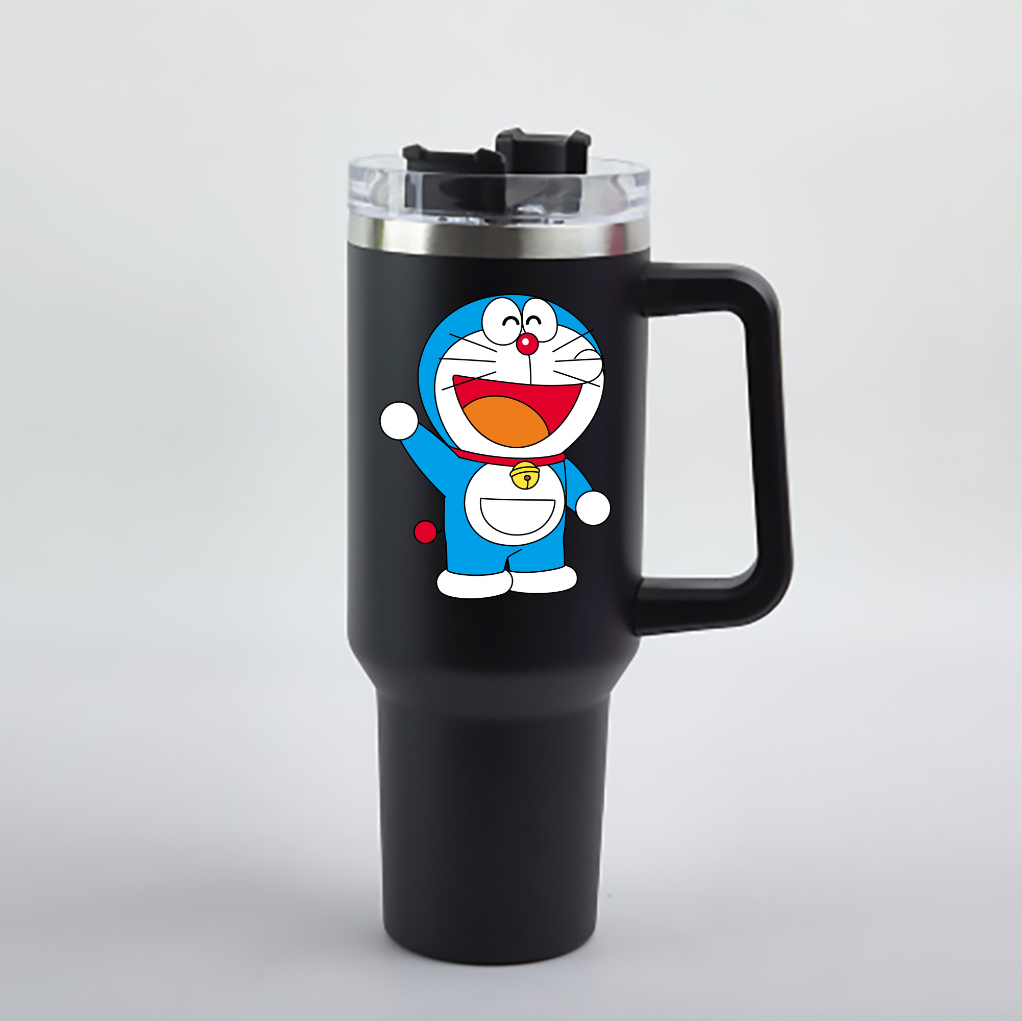 （画像用） ドラえもん Doraemon 1200mL車用タンブラー - クリスタルステッカー（プラスチックストロー付き）
