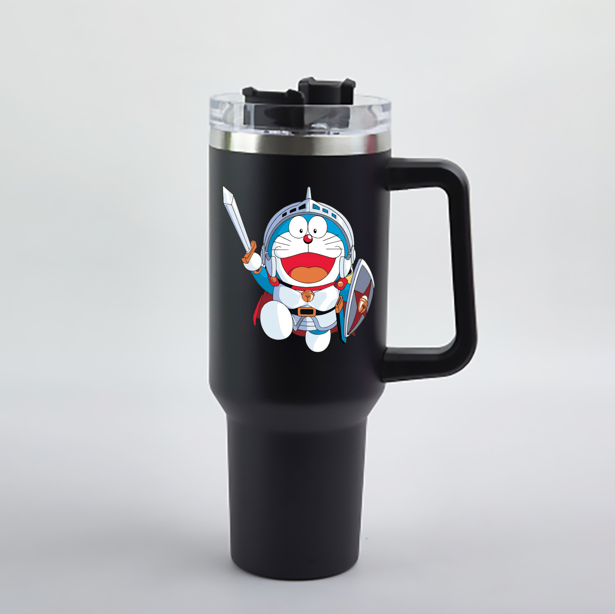 （画像用） ドラえもん Doraemon 1200mL車用タンブラー - クリスタルステッカー（プラスチックストロー付き）