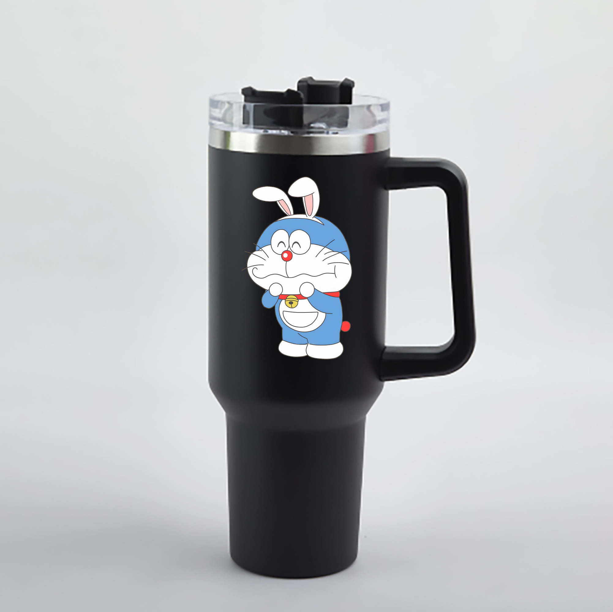 （画像用） ドラえもん Doraemon 1200mL車用タンブラー - クリスタルステッカー（プラスチックストロー付き）