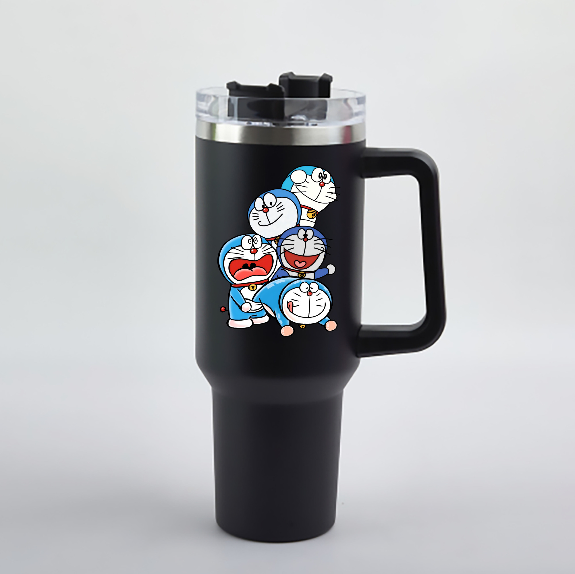 （画像用） ドラえもん Doraemon 1200mL車用タンブラー - クリスタルステッカー（プラスチックストロー付き）