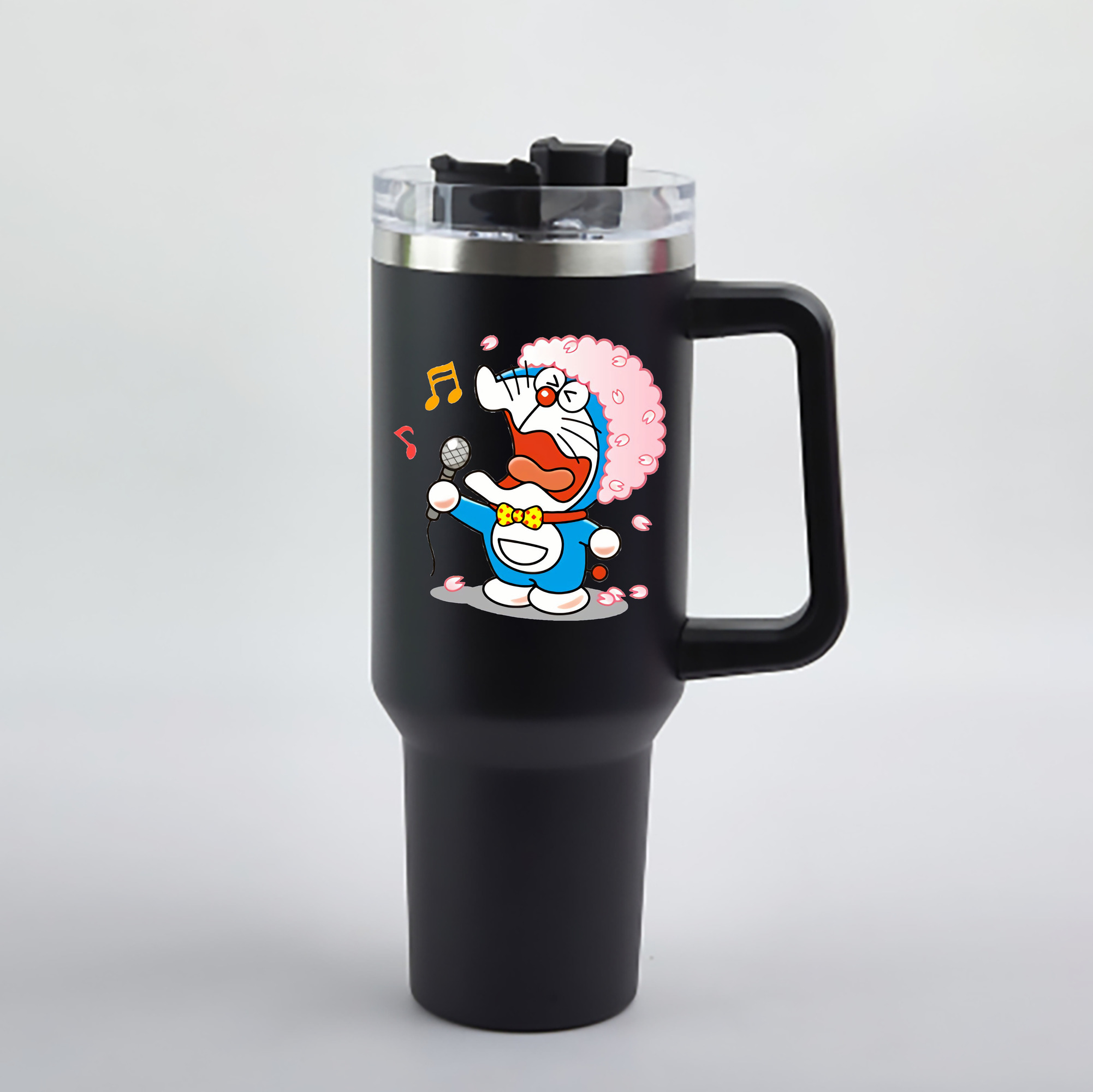 （画像用） ドラえもん Doraemon 1200mL車用タンブラー - クリスタルステッカー（プラスチックストロー付き）
