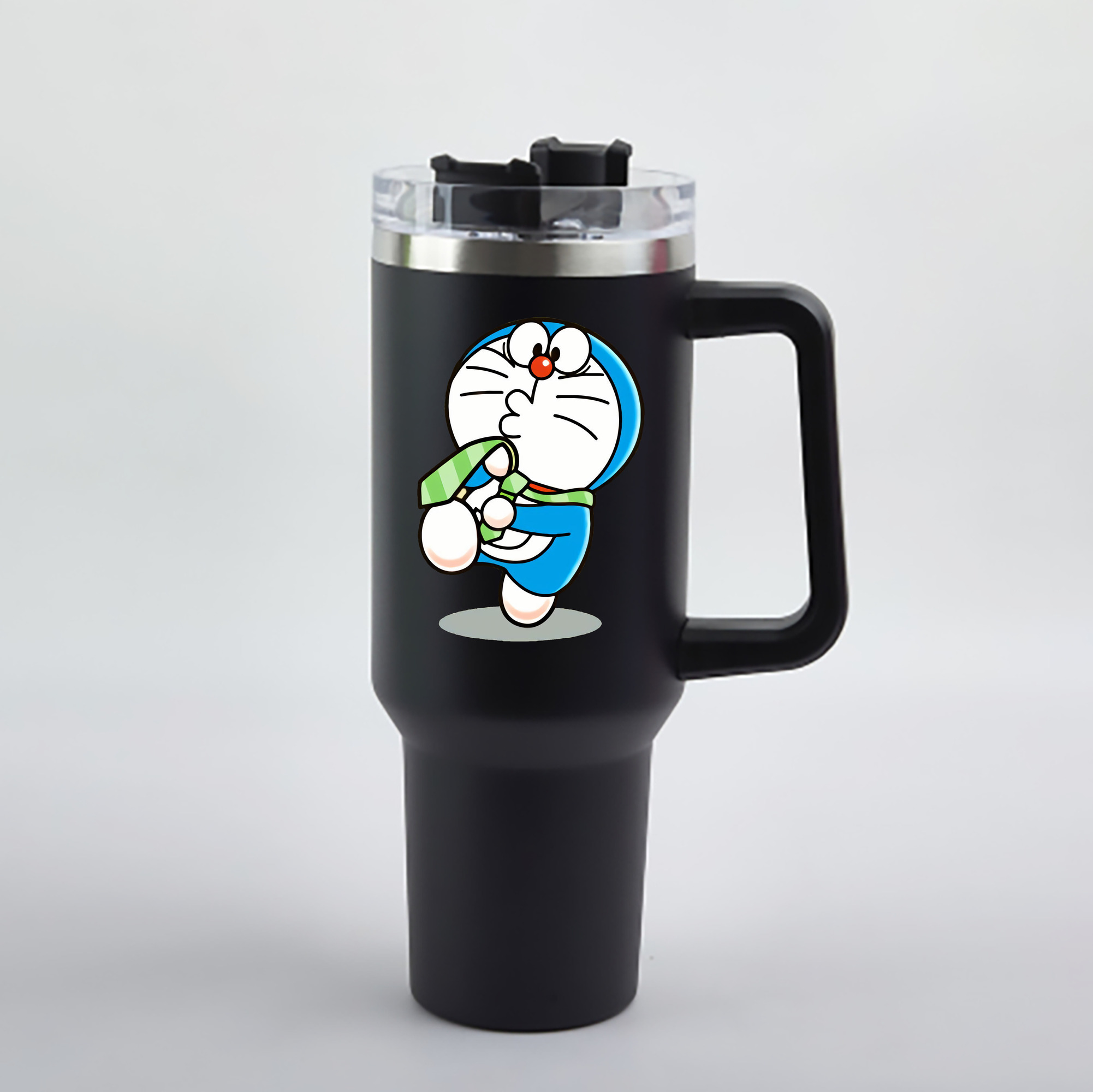 （画像用） ドラえもん Doraemon 1200mL車用タンブラー - クリスタルステッカー（プラスチックストロー付き）