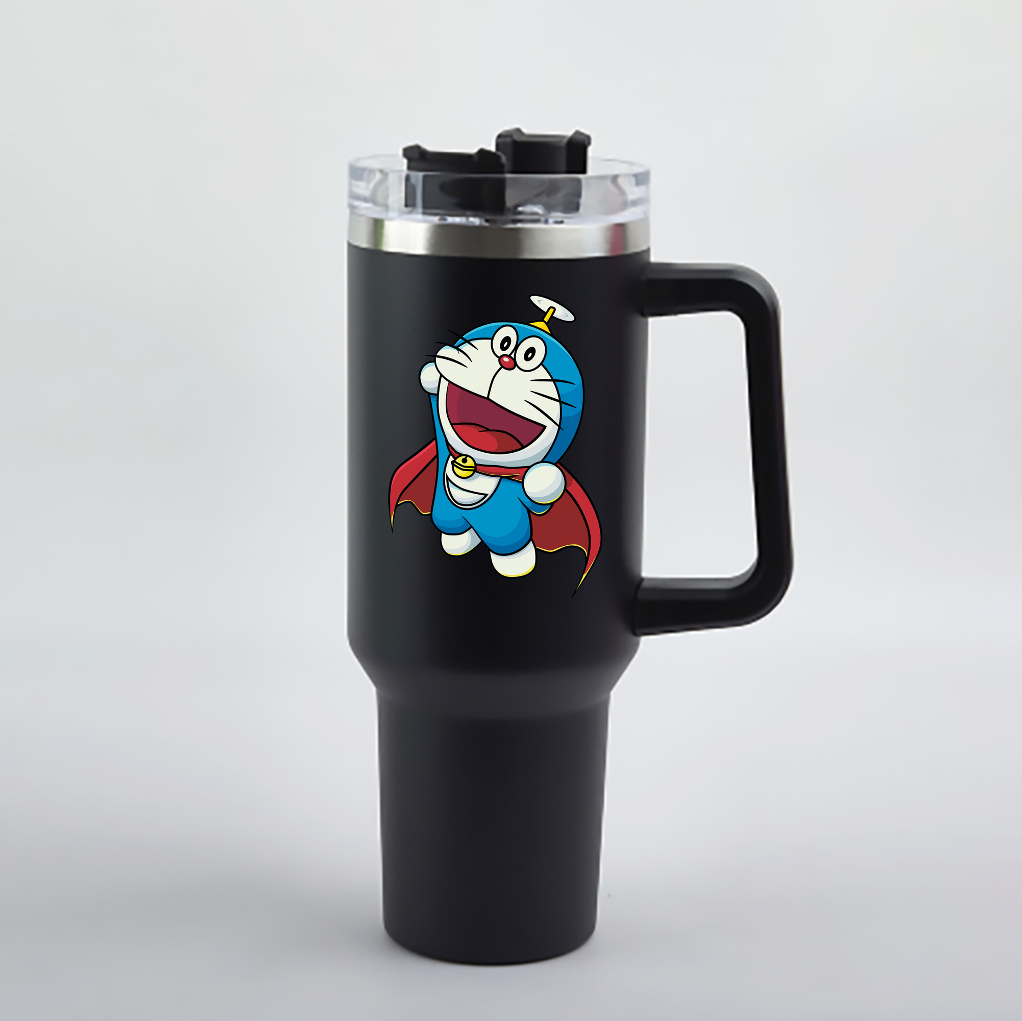 （画像用） ドラえもん Doraemon 1200mL車用タンブラー - クリスタルステッカー（プラスチックストロー付き）