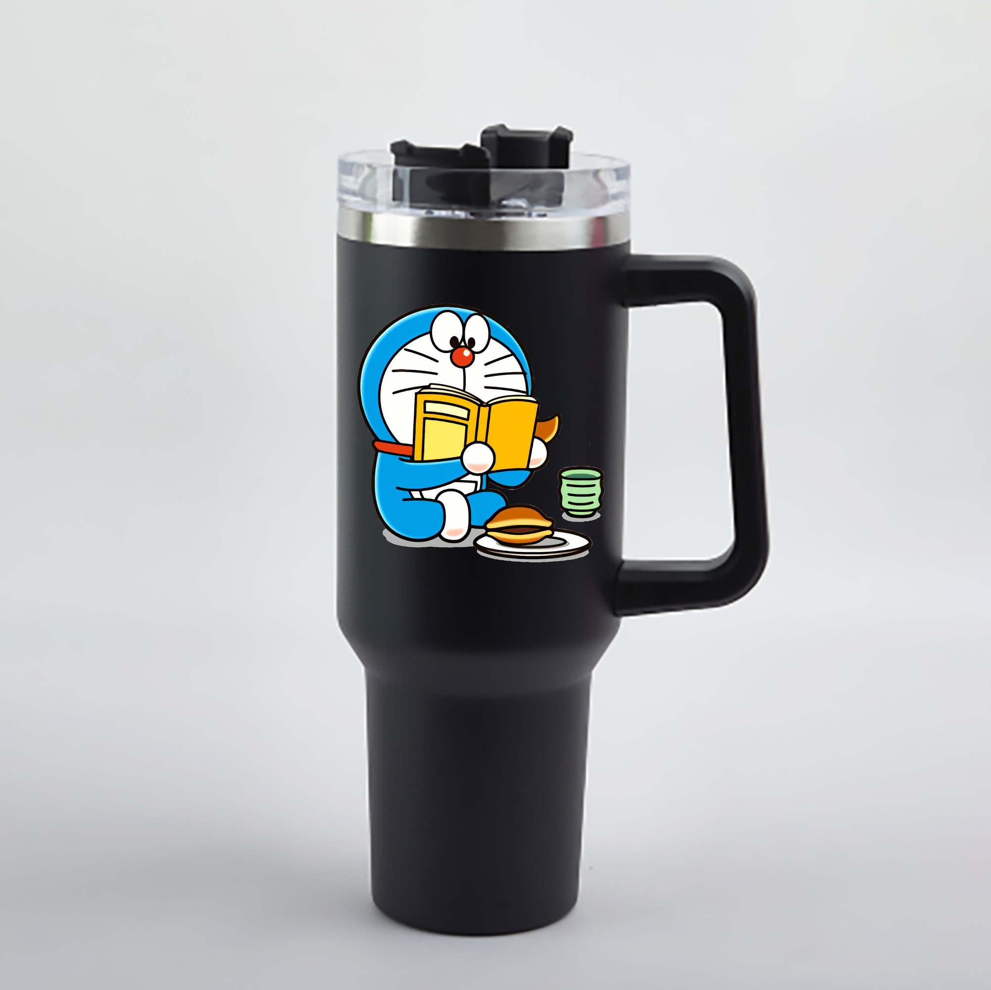 （画像用） ドラえもん Doraemon 1200mL車用タンブラー - クリスタルステッカー（プラスチックストロー付き）