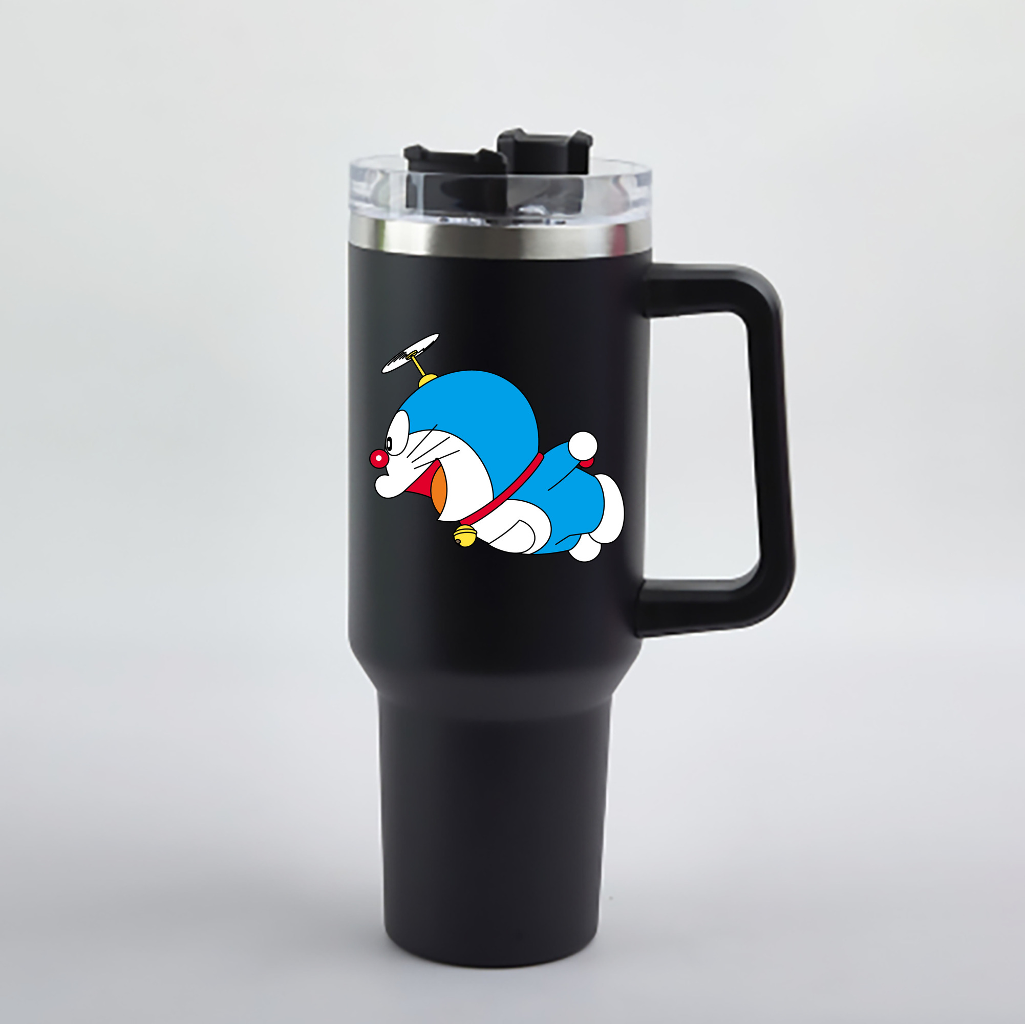 （画像用） ドラえもん Doraemon 1200mL車用タンブラー - クリスタルステッカー（プラスチックストロー付き）