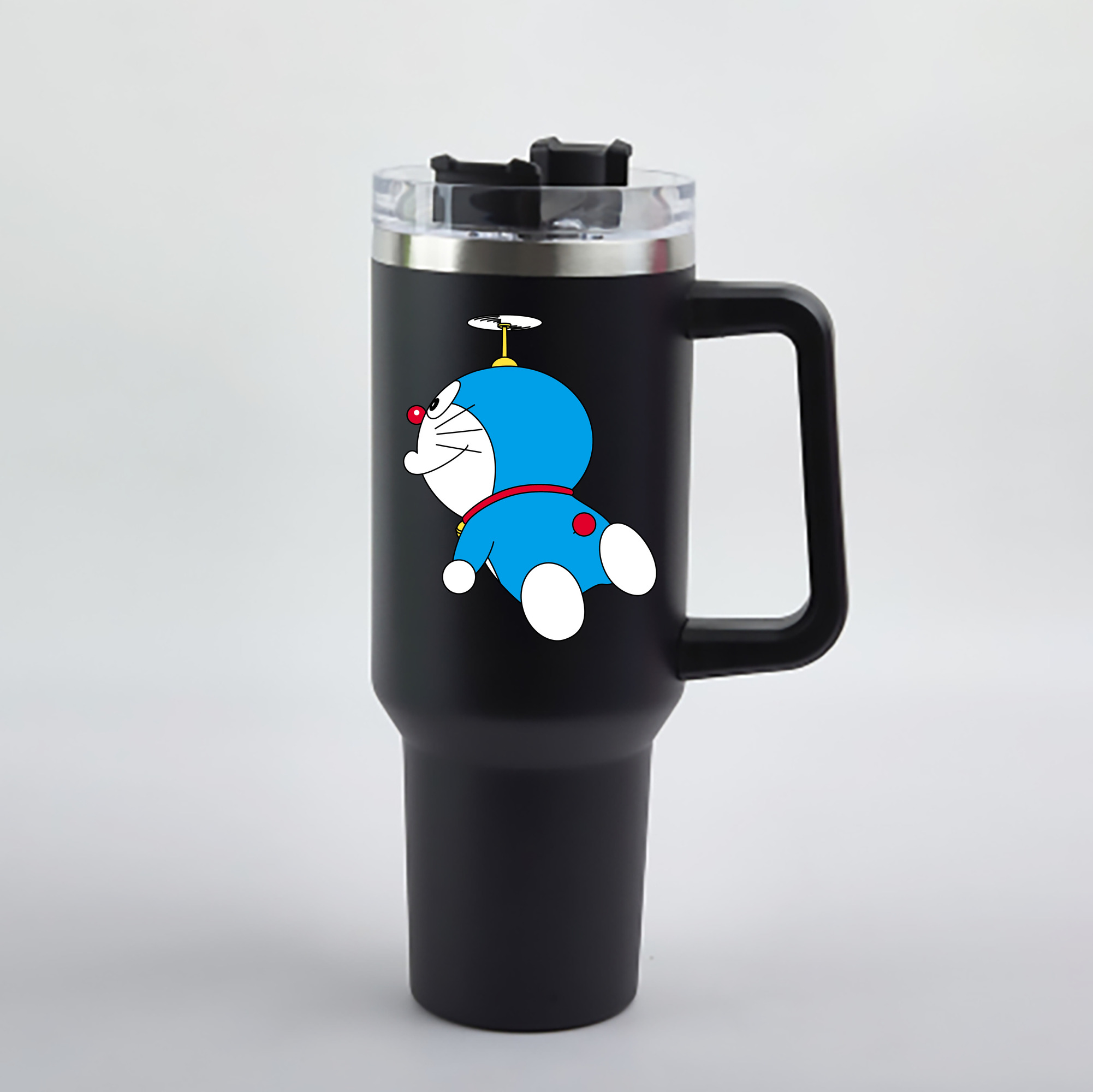 （画像用） ドラえもん Doraemon 1200mL車用タンブラー - クリスタルステッカー（プラスチックストロー付き）