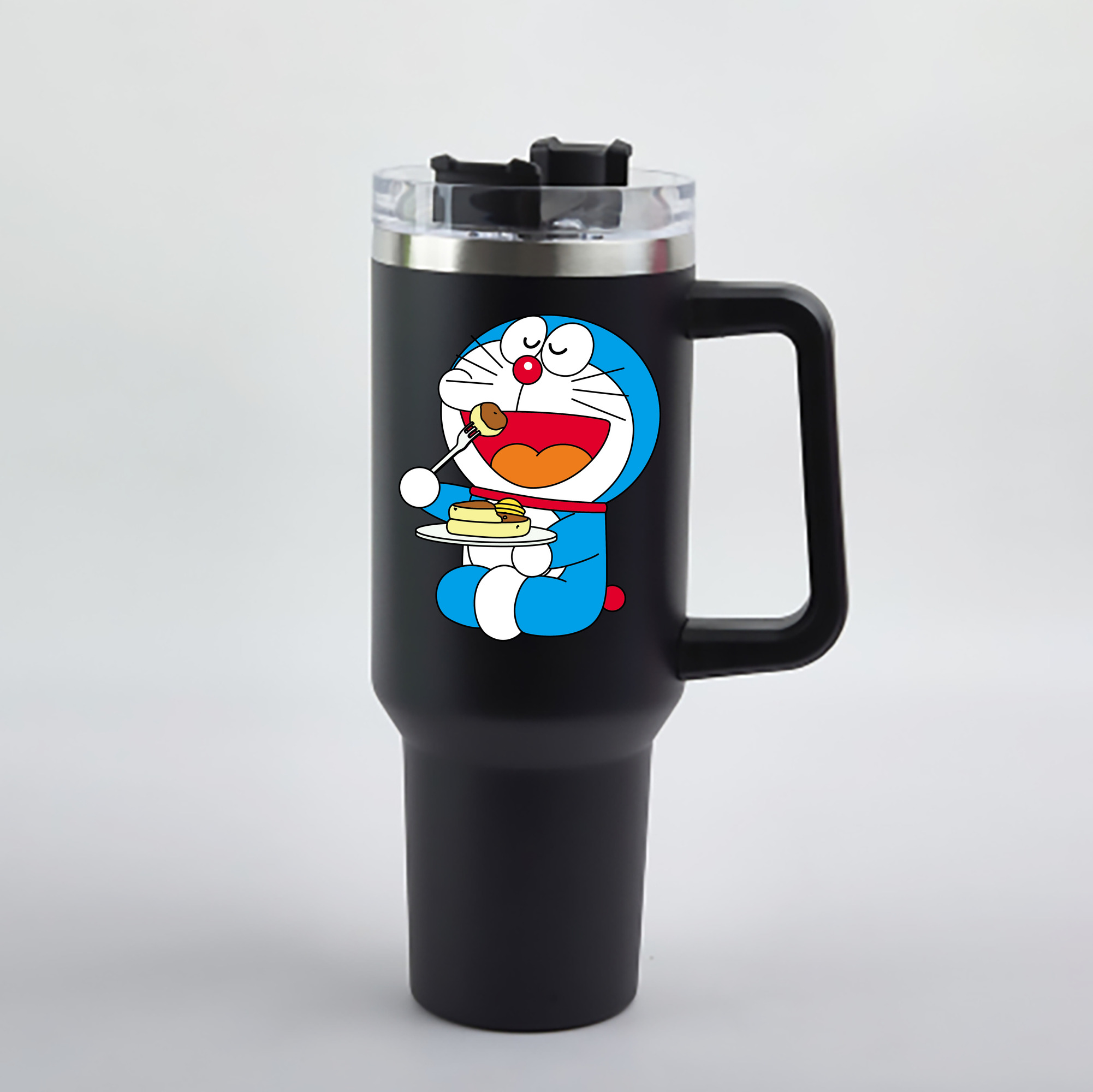 （画像用） ドラえもん Doraemon 1200mL車用タンブラー - クリスタルステッカー（プラスチックストロー付き）