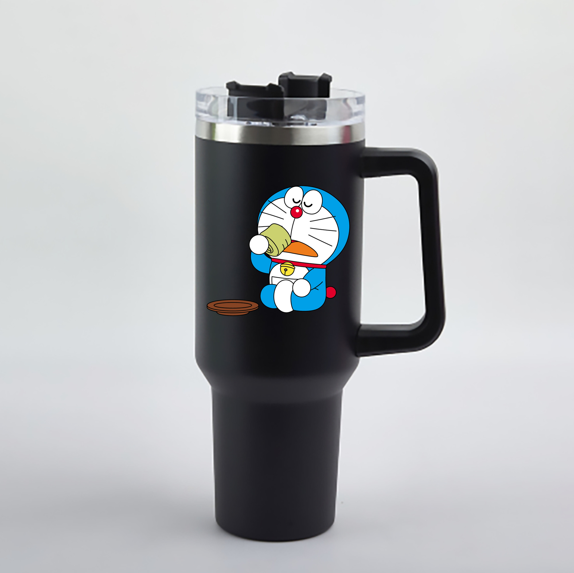 （画像用） ドラえもん Doraemon 1200mL車用タンブラー - クリスタルステッカー（プラスチックストロー付き）