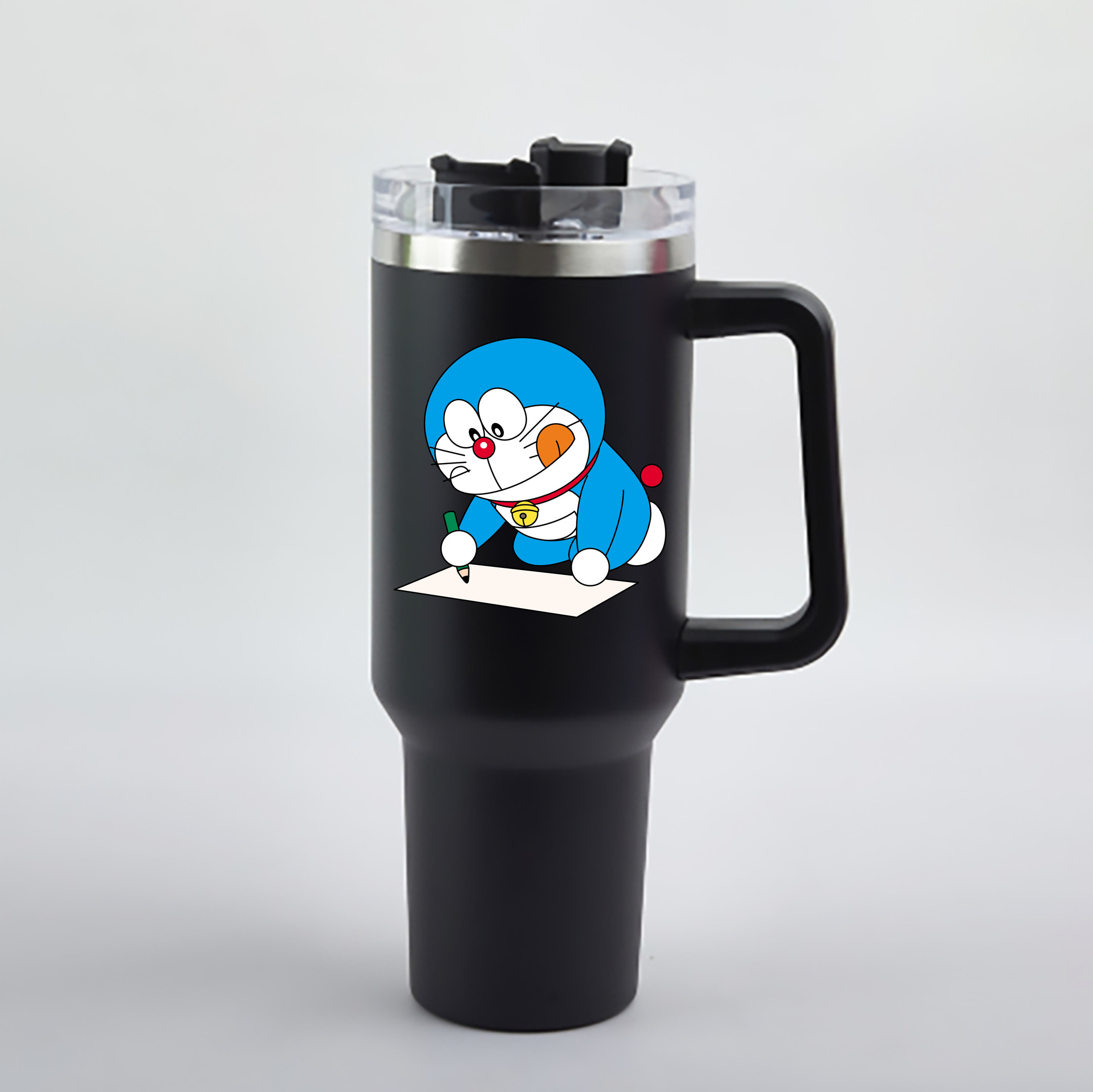 （画像用） ドラえもん Doraemon 1200mL車用タンブラー - クリスタルステッカー（プラスチックストロー付き）