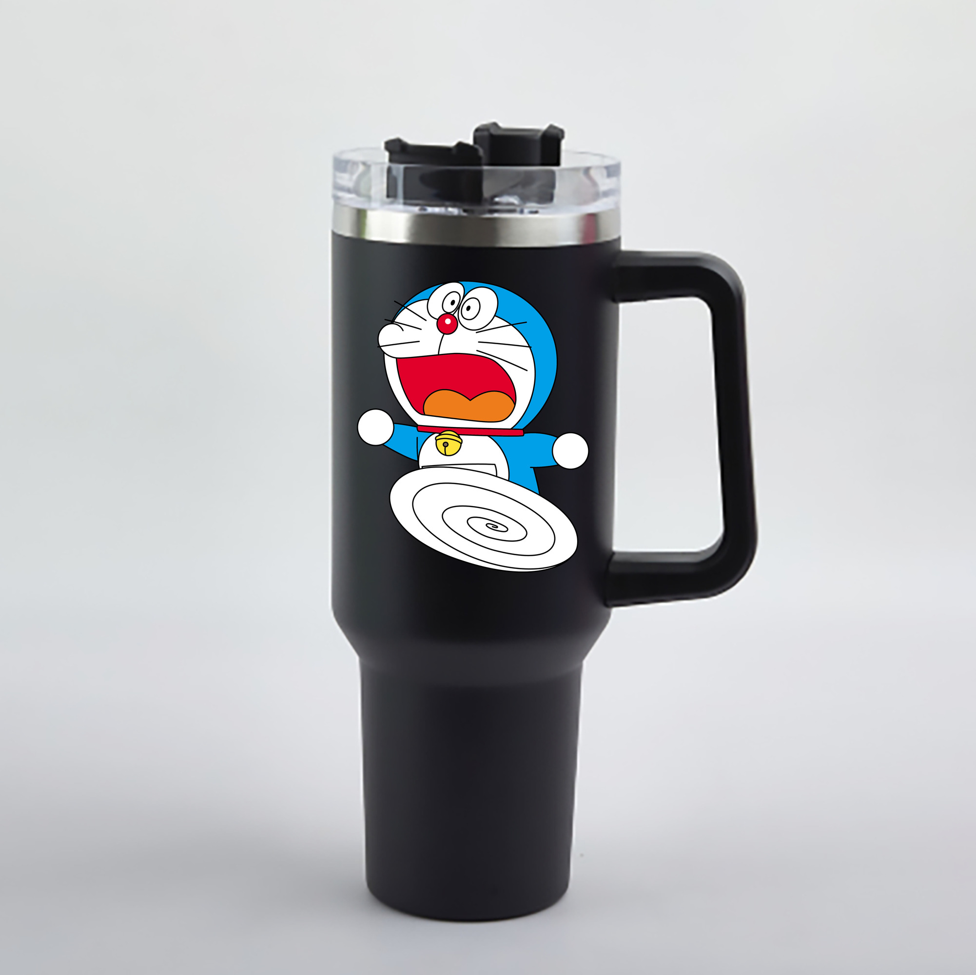 （画像用） ドラえもん Doraemon 1200mL車用タンブラー - クリスタルステッカー（プラスチックストロー付き）