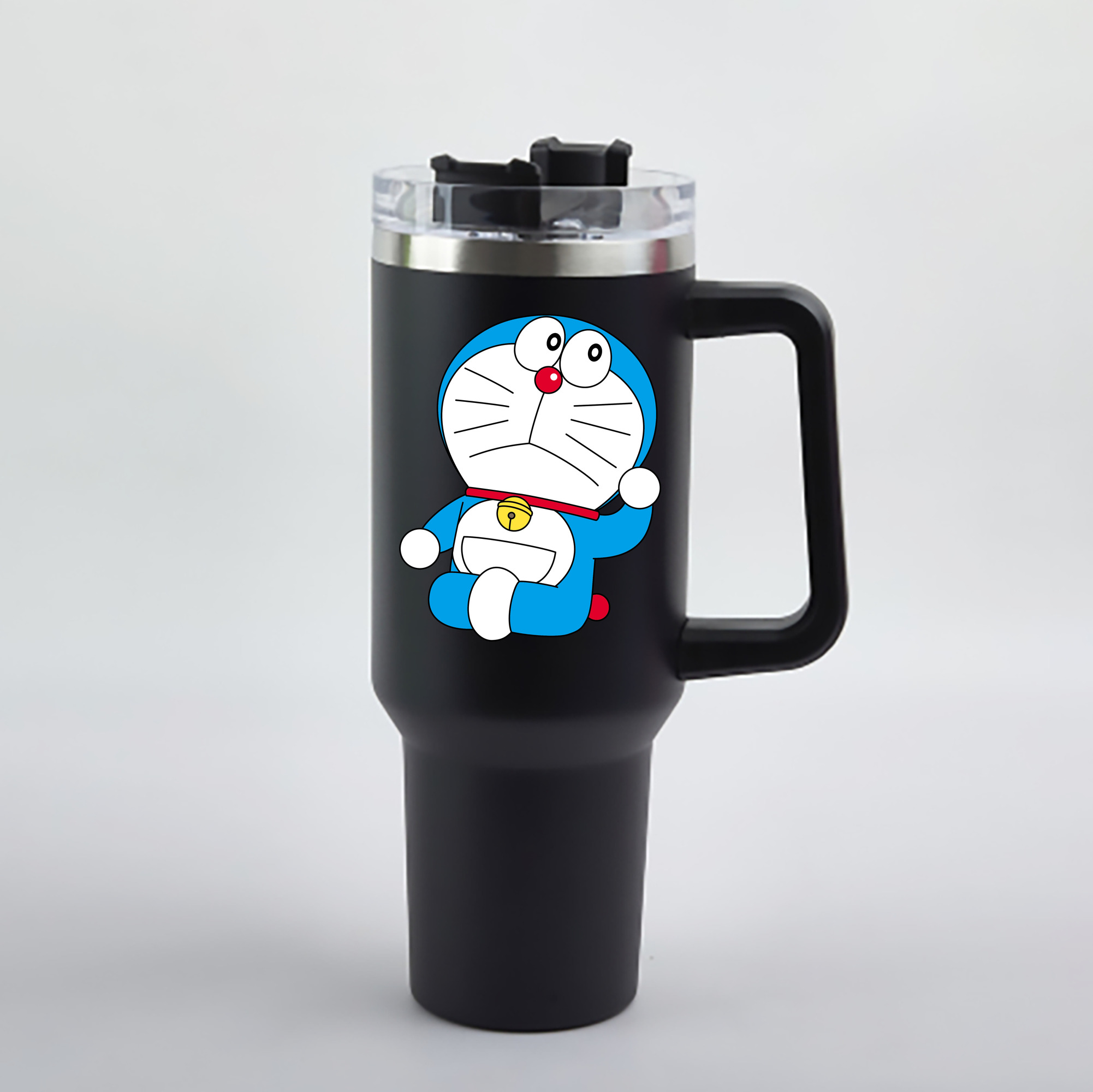 （画像用） ドラえもん Doraemon 1200mL車用タンブラー - クリスタルステッカー（プラスチックストロー付き）