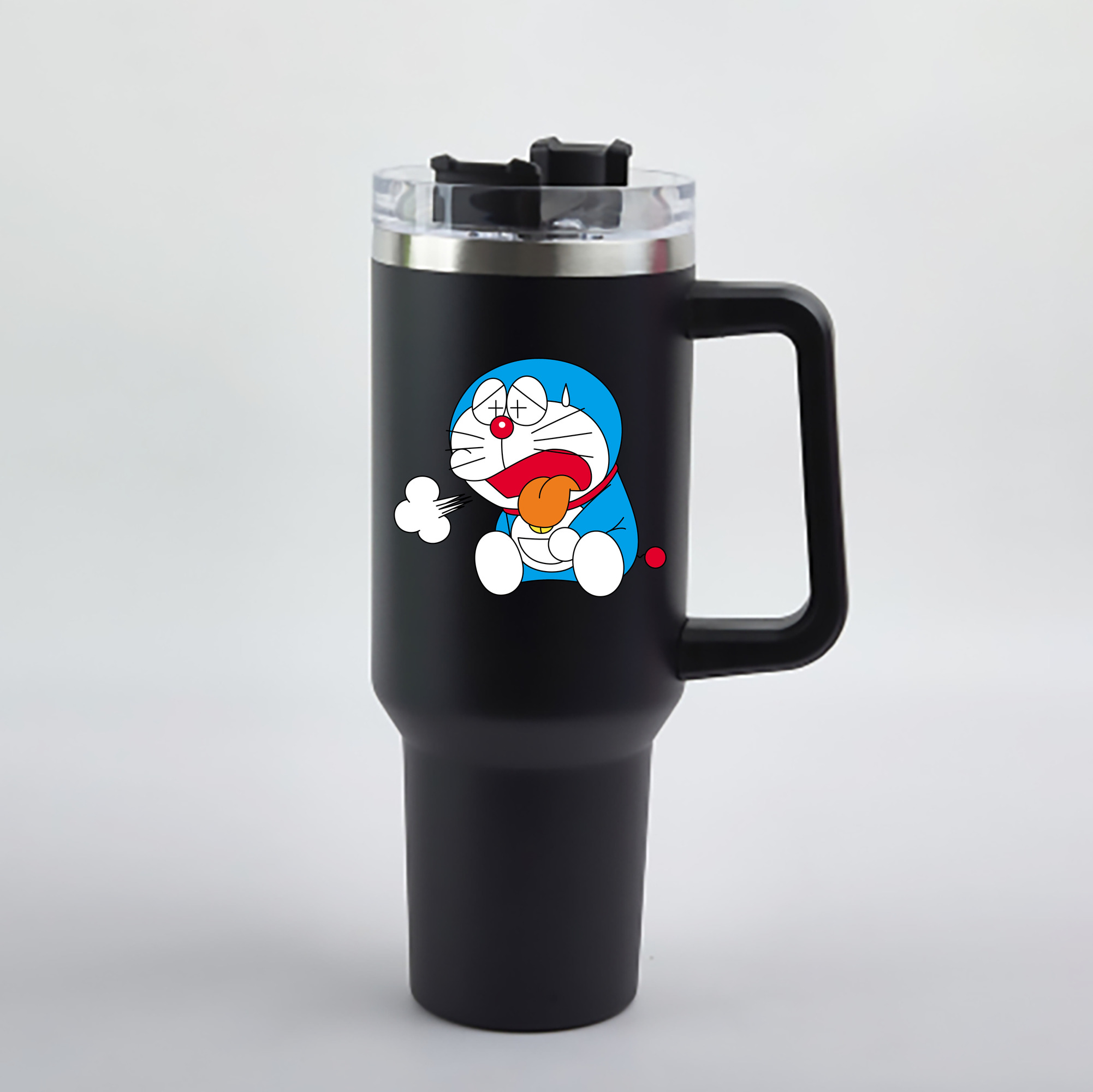 （画像用） ドラえもん Doraemon 1200mL車用タンブラー - クリスタルステッカー（プラスチックストロー付き）