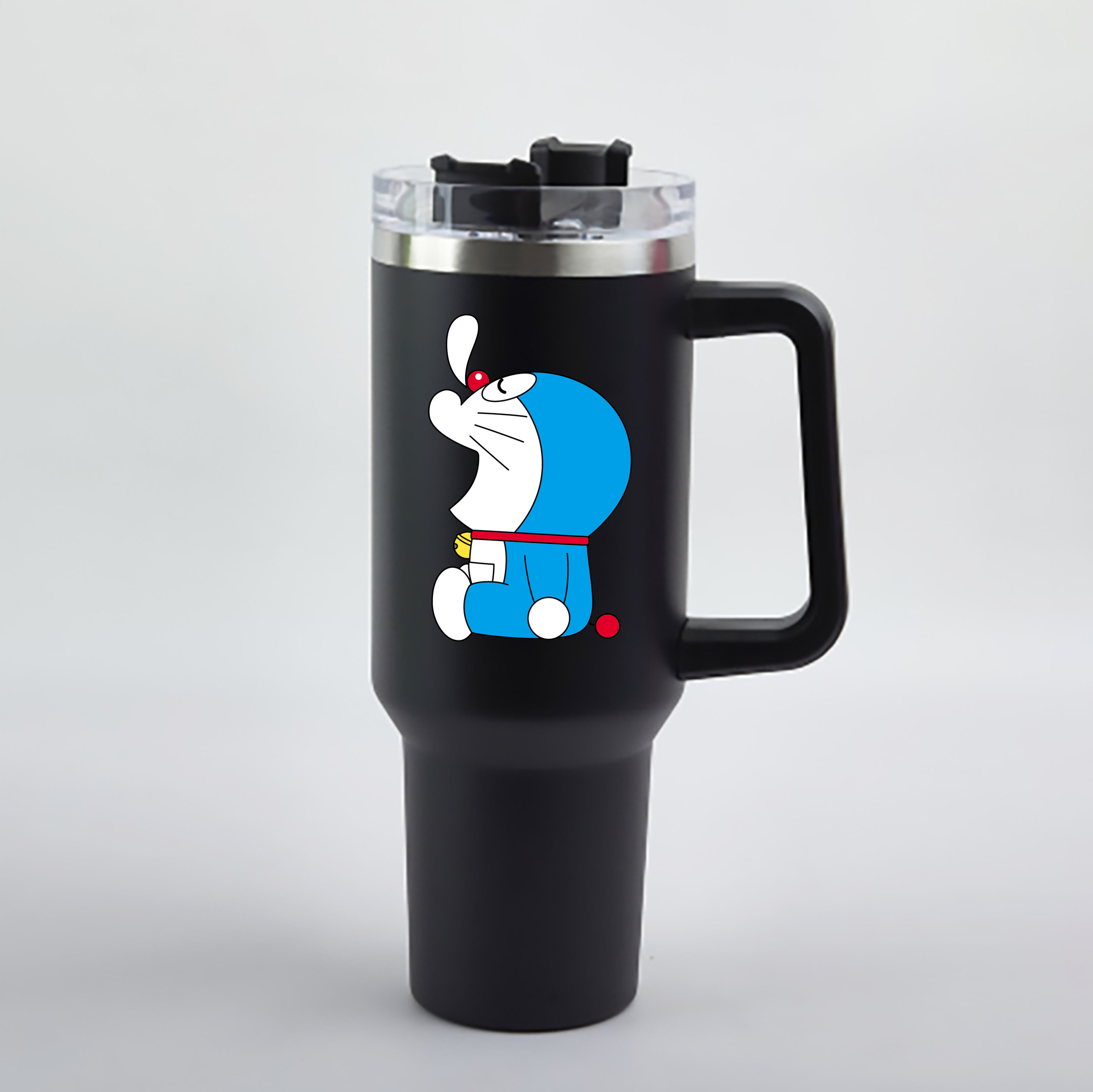 （画像用） ドラえもん Doraemon 1200mL車用タンブラー - クリスタルステッカー（プラスチックストロー付き）