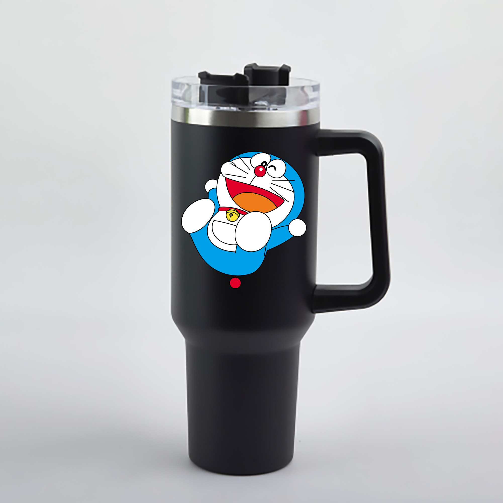 （画像用） ドラえもん Doraemon 1200mL車用タンブラー - クリスタルステッカー（プラスチックストロー付き）