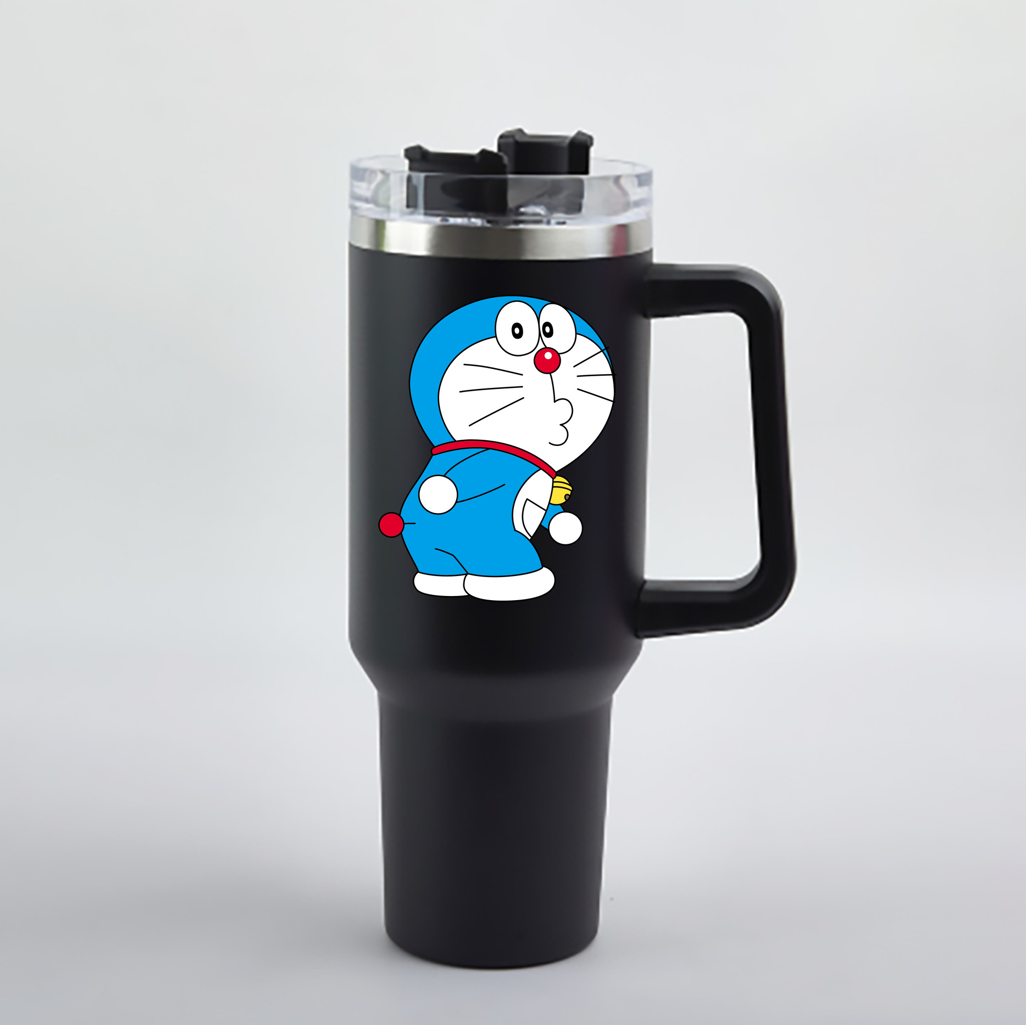 （画像用） ドラえもん Doraemon 1200mL車用タンブラー - クリスタルステッカー（プラスチックストロー付き）