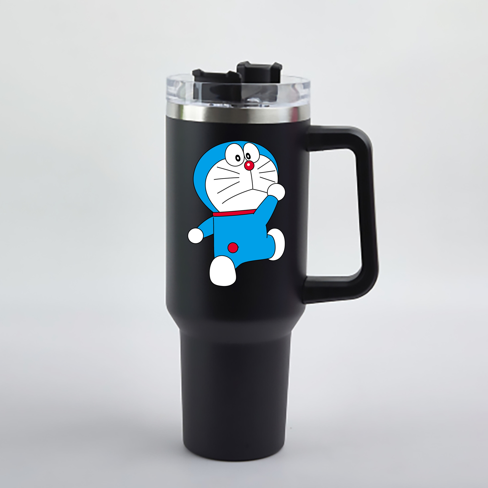 （画像用） ドラえもん Doraemon 1200mL車用タンブラー - クリスタルステッカー（プラスチックストロー付き）