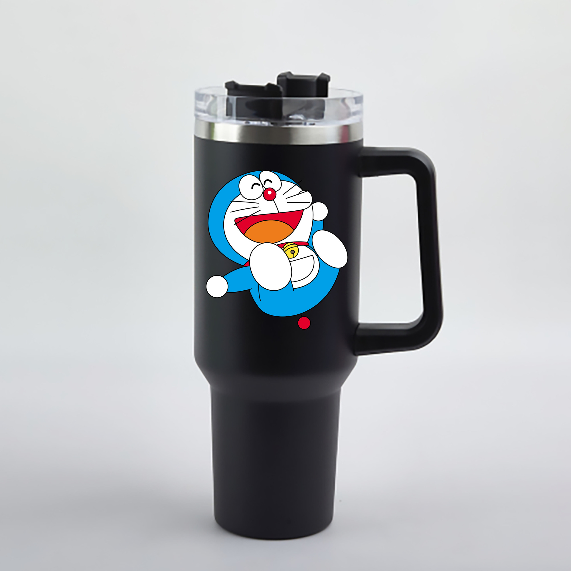 （画像用） ドラえもん Doraemon 1200mL車用タンブラー - クリスタルステッカー（プラスチックストロー付き）