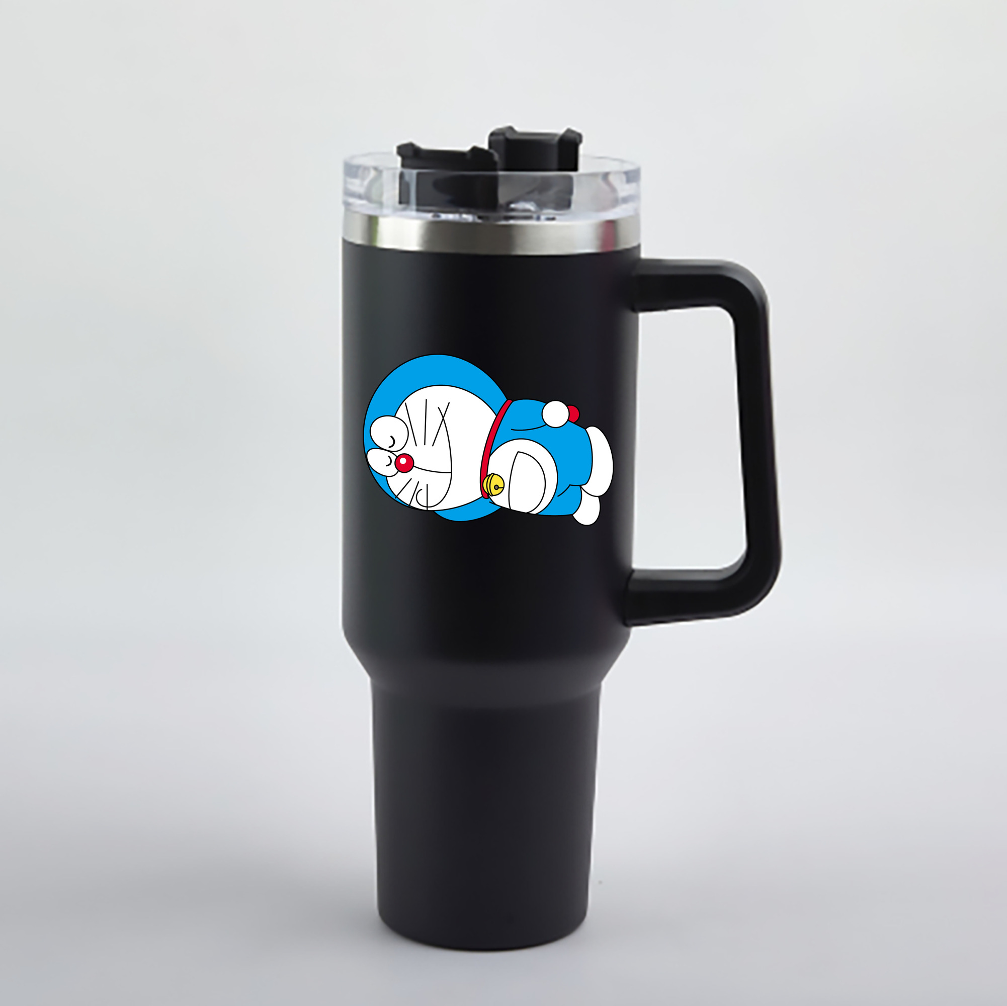 （画像用） ドラえもん Doraemon 1200mL車用タンブラー - クリスタルステッカー（プラスチックストロー付き）