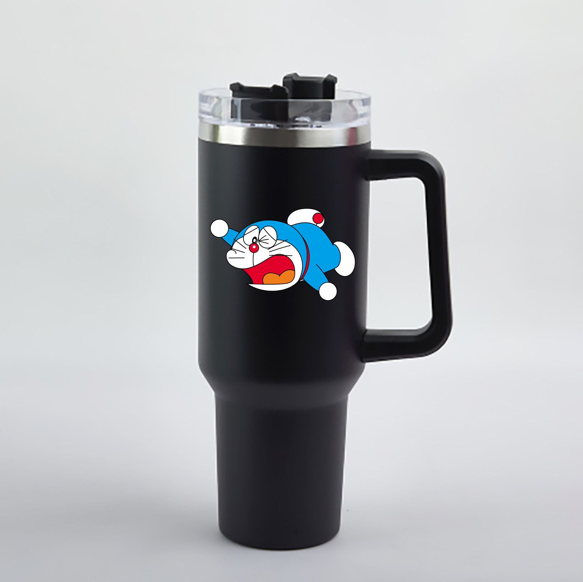 （画像用） ドラえもん Doraemon 1200mL車用タンブラー - クリスタルステッカー（プラスチックストロー付き）