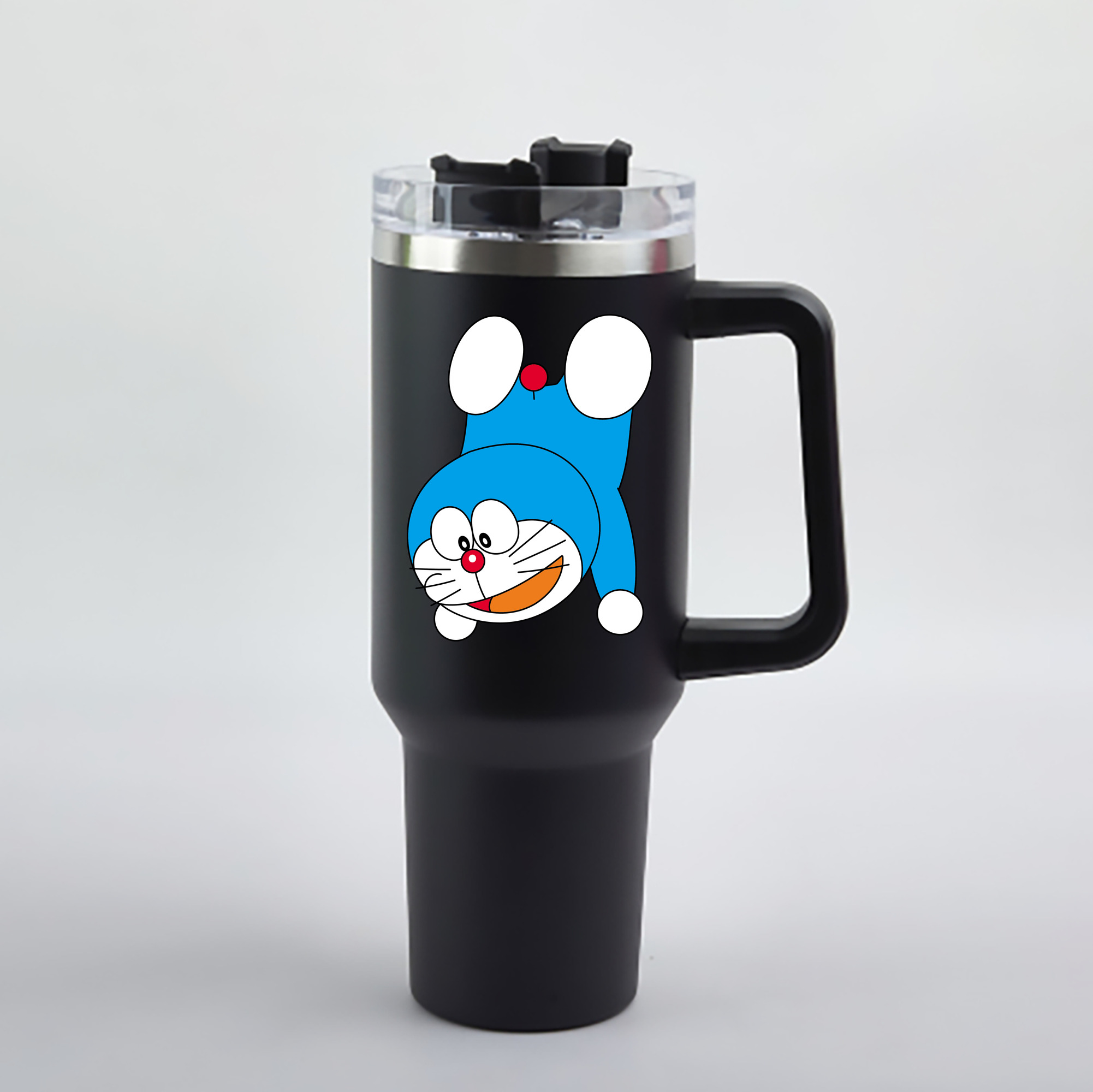 （画像用） ドラえもん Doraemon 1200mL車用タンブラー - クリスタルステッカー（プラスチックストロー付き）