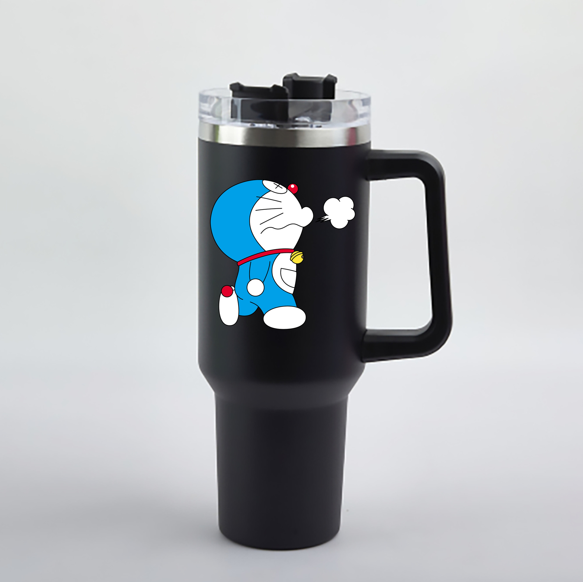 （画像用） ドラえもん Doraemon 1200mL車用タンブラー - クリスタルステッカー（プラスチックストロー付き）
