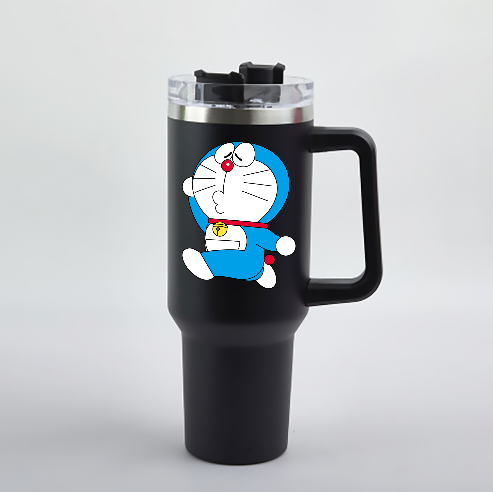 （画像用） ドラえもん Doraemon 1200mL車用タンブラー - クリスタルステッカー（プラスチックストロー付き）