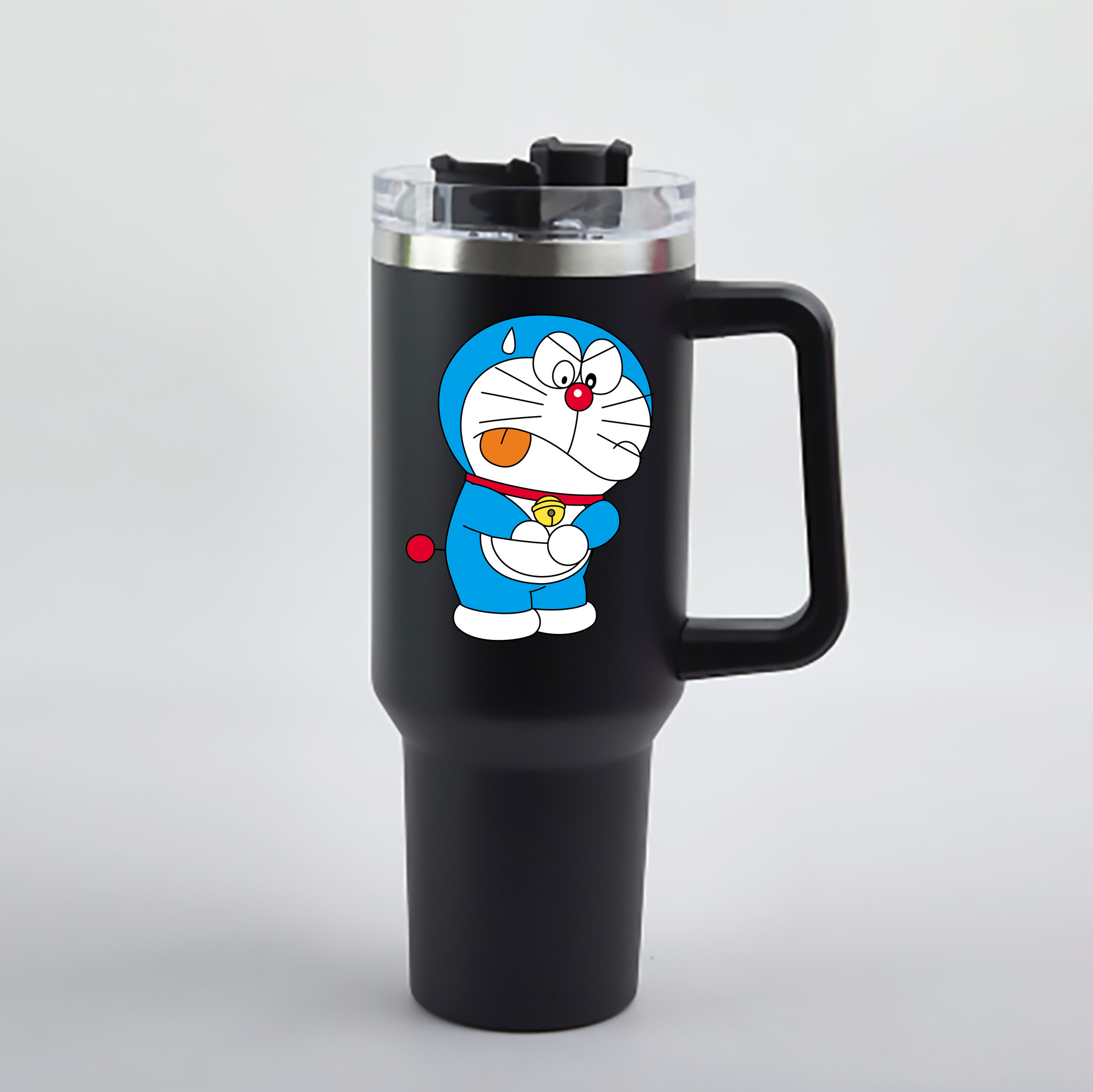 （画像用） ドラえもん Doraemon 1200mL車用タンブラー - クリスタルステッカー（プラスチックストロー付き）