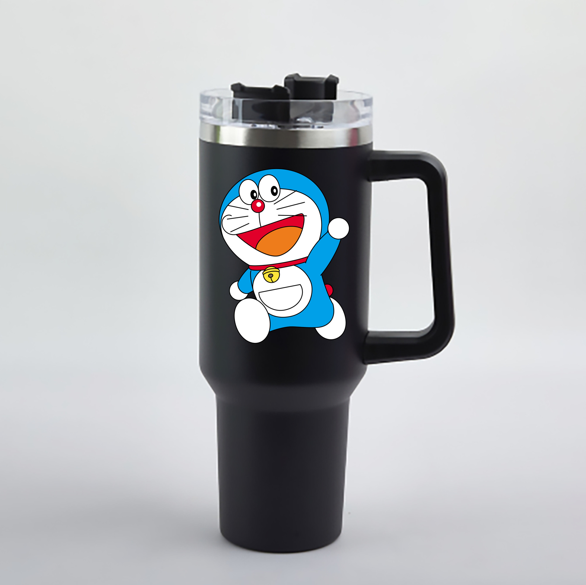 （画像用） ドラえもん Doraemon 1200mL車用タンブラー - クリスタルステッカー（プラスチックストロー付き）
