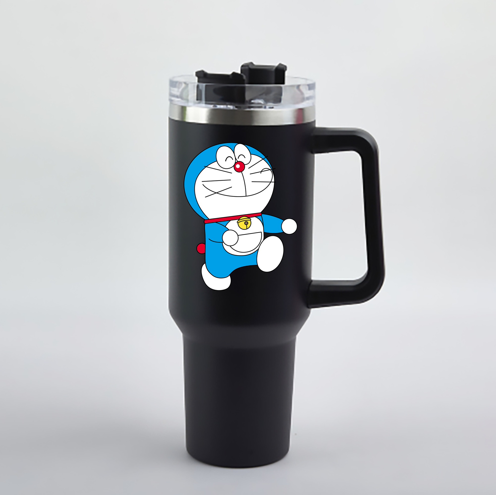 （画像用） ドラえもん Doraemon 1200mL車用タンブラー - クリスタルステッカー（プラスチックストロー付き）