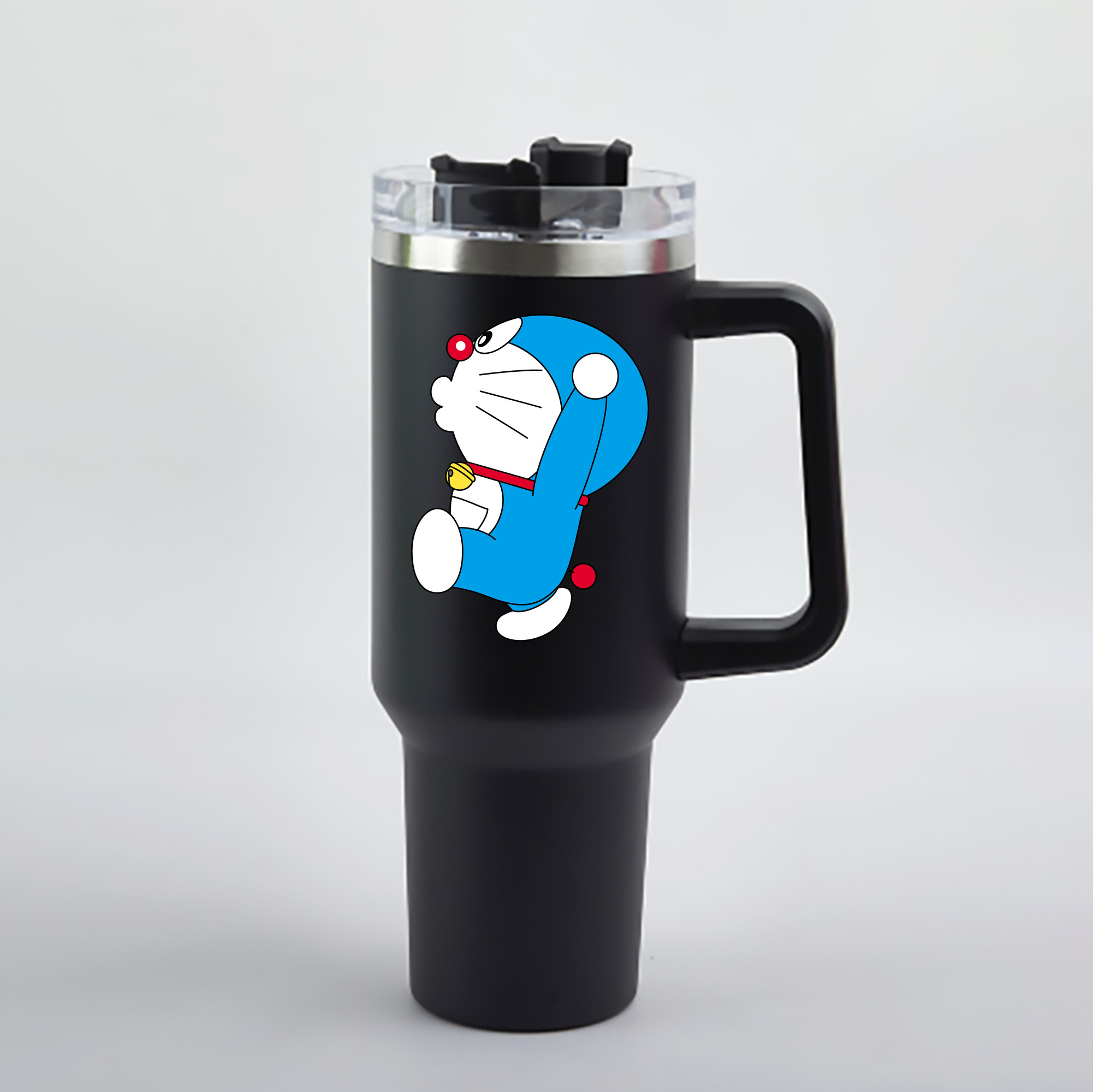 （画像用） ドラえもん Doraemon 1200mL車用タンブラー - クリスタルステッカー（プラスチックストロー付き）