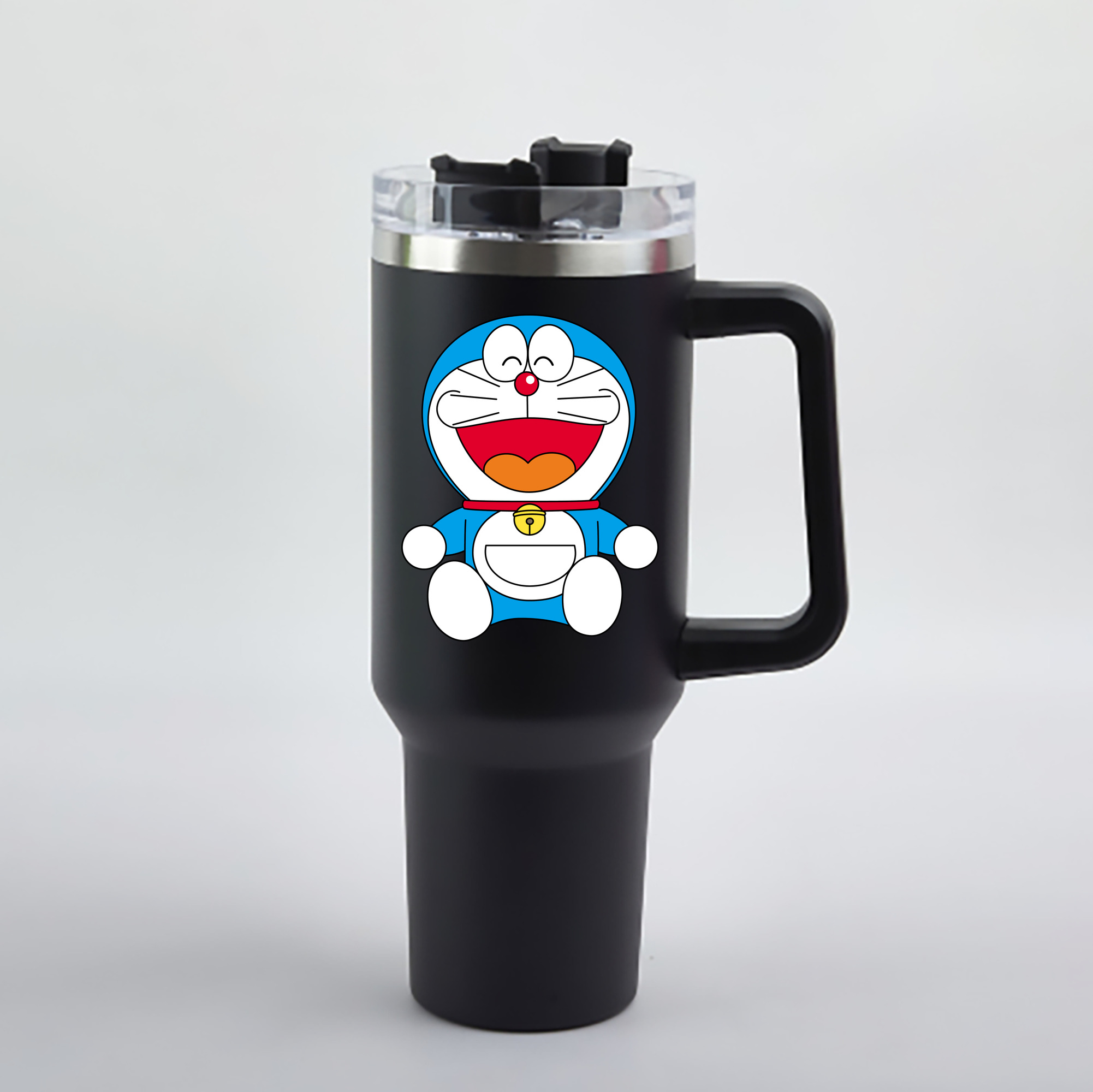 （画像用） ドラえもん Doraemon 1200mL車用タンブラー - クリスタルステッカー（プラスチックストロー付き）