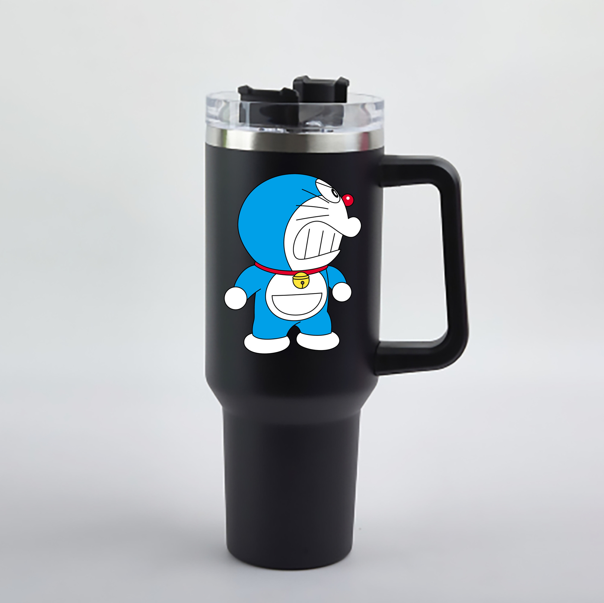 （画像用） ドラえもん Doraemon 1200mL車用タンブラー - クリスタルステッカー（プラスチックストロー付き）