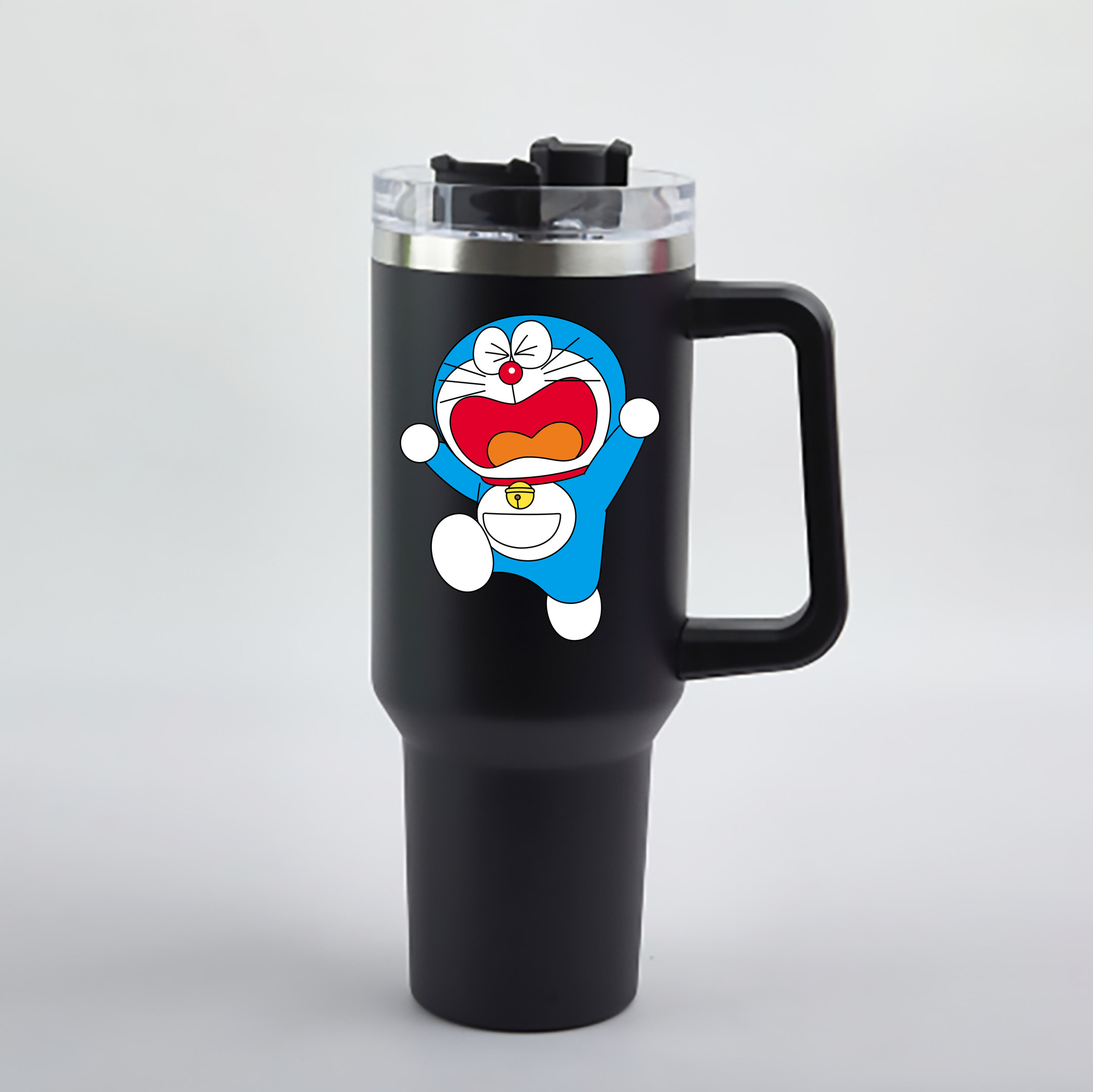（画像用） ドラえもん Doraemon 1200mL車用タンブラー - クリスタルステッカー（プラスチックストロー付き）