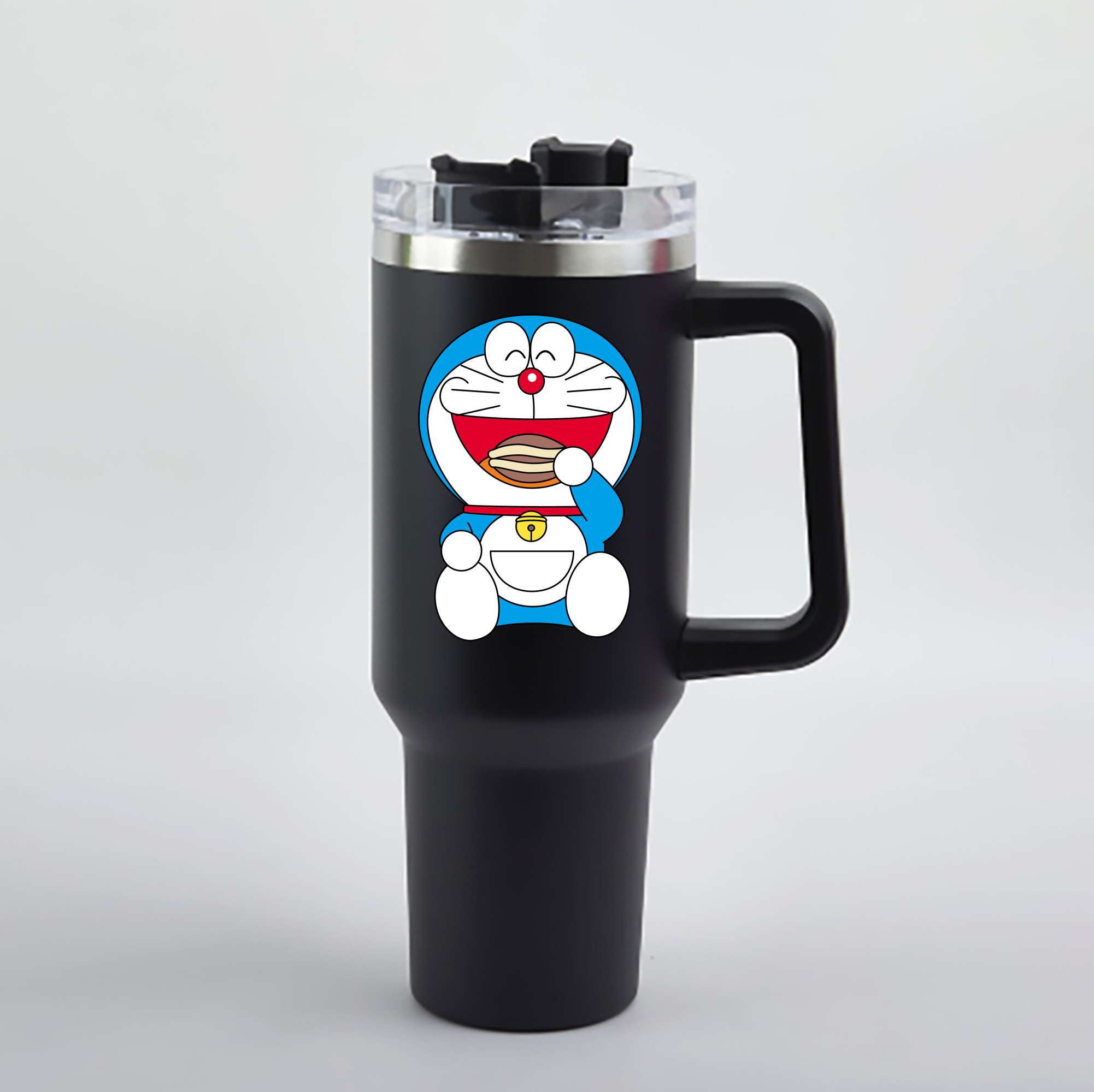（画像用） ドラえもん Doraemon 1200mL車用タンブラー - クリスタルステッカー（プラスチックストロー付き）