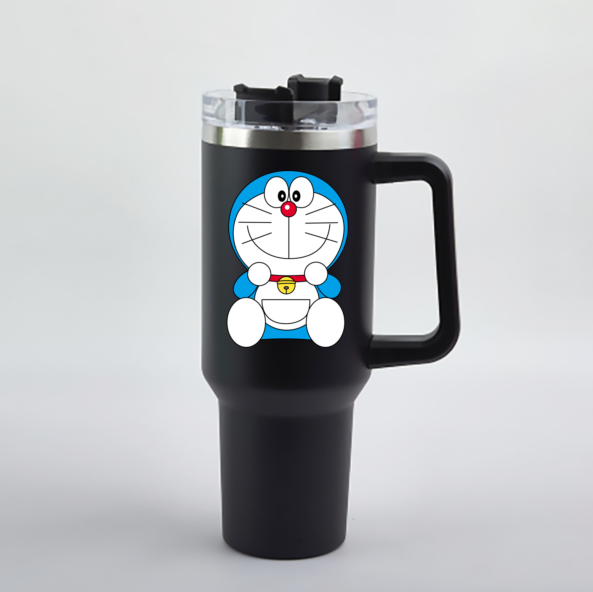 （画像用） ドラえもん Doraemon 1200mL車用タンブラー - クリスタルステッカー（プラスチックストロー付き）