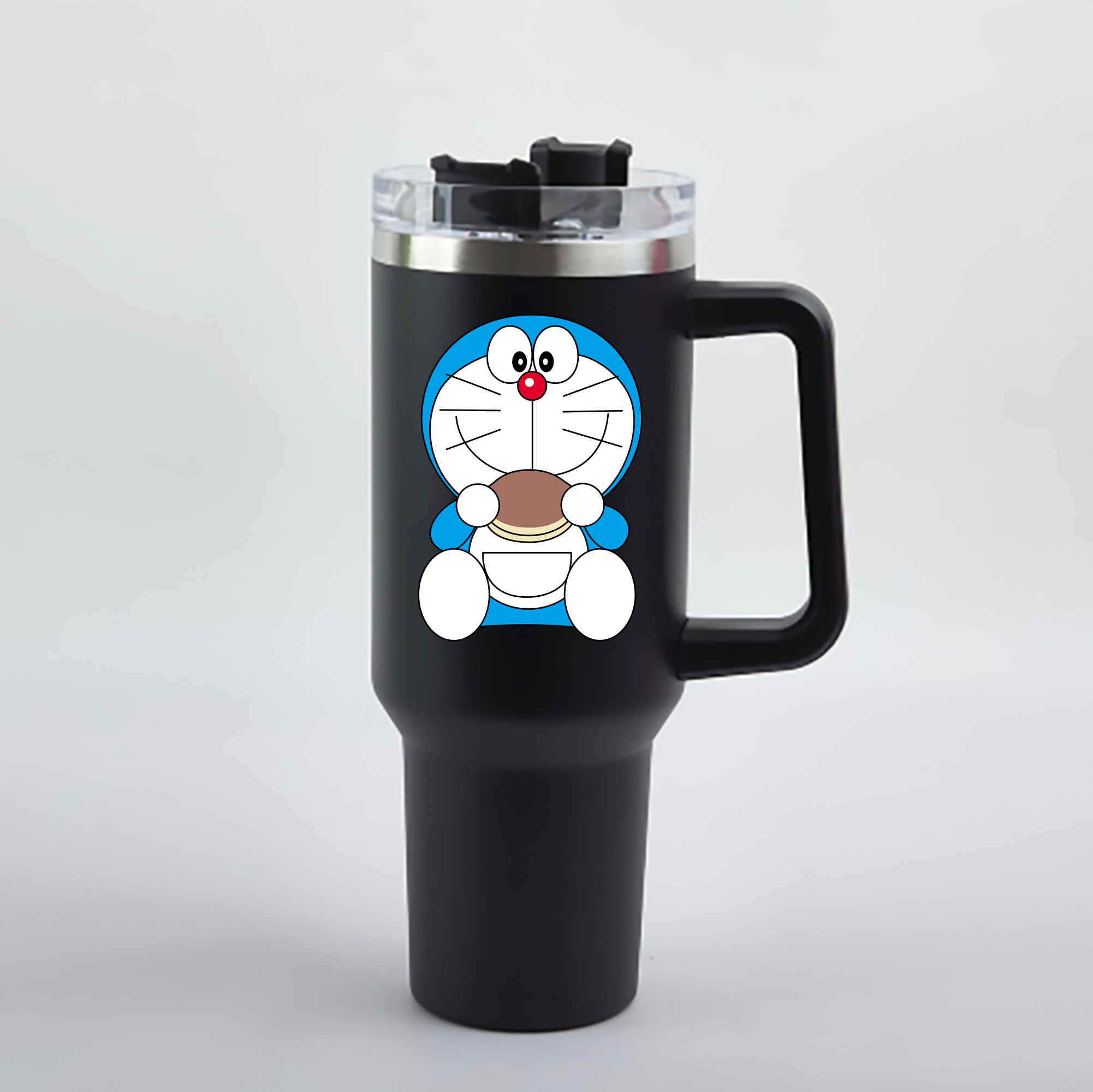 （画像用） ドラえもん Doraemon 1200mL車用タンブラー - クリスタルステッカー（プラスチックストロー付き）