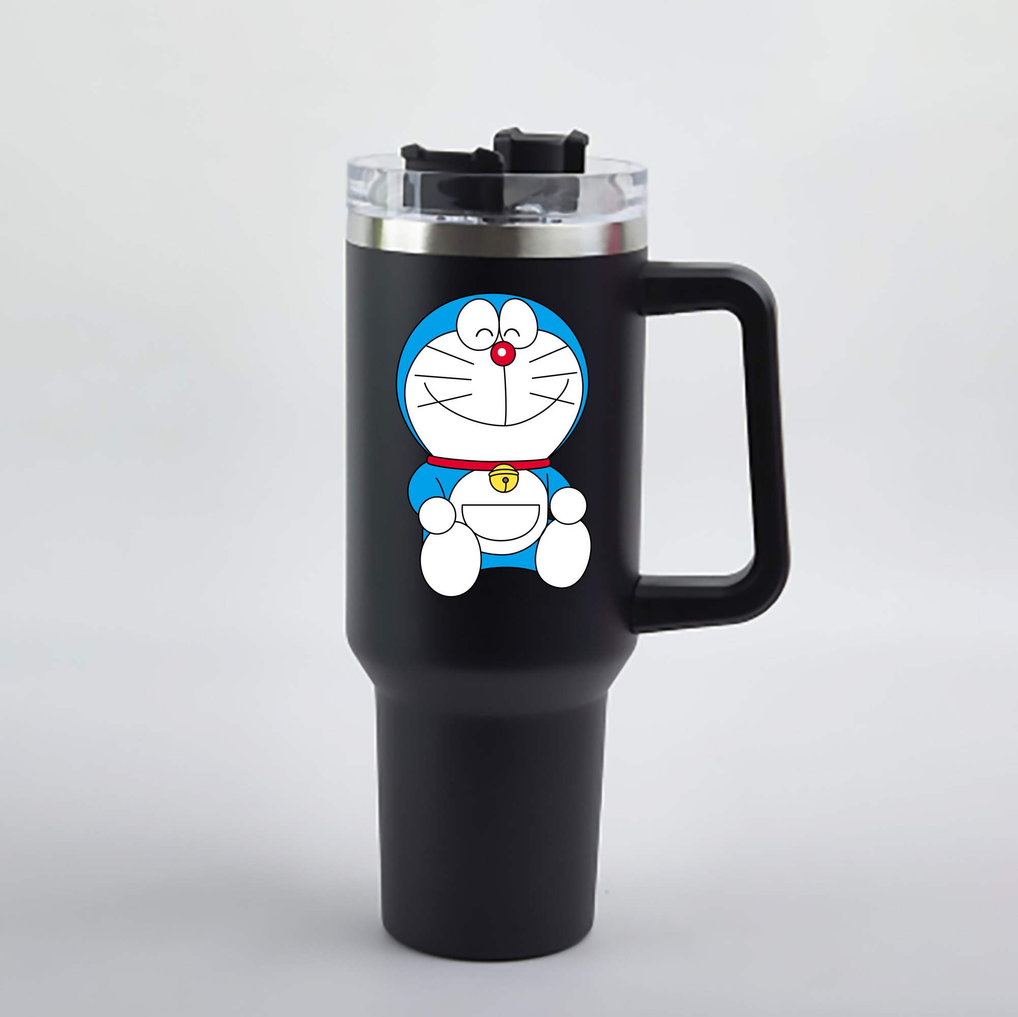 （画像用） ドラえもん Doraemon 1200mL車用タンブラー - クリスタルステッカー（プラスチックストロー付き）