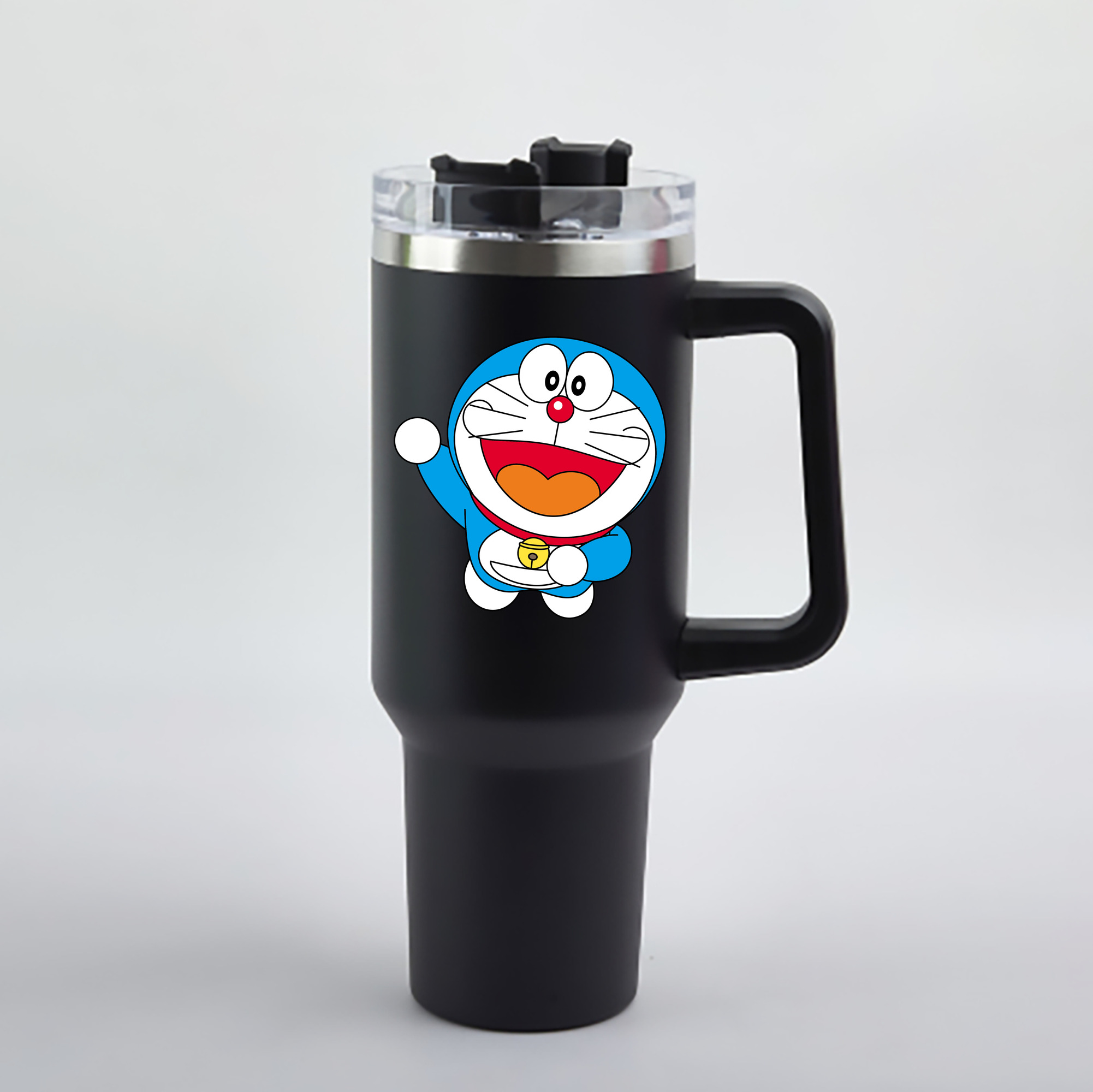 （画像用） ドラえもん Doraemon 1200mL車用タンブラー - クリスタルステッカー（プラスチックストロー付き）