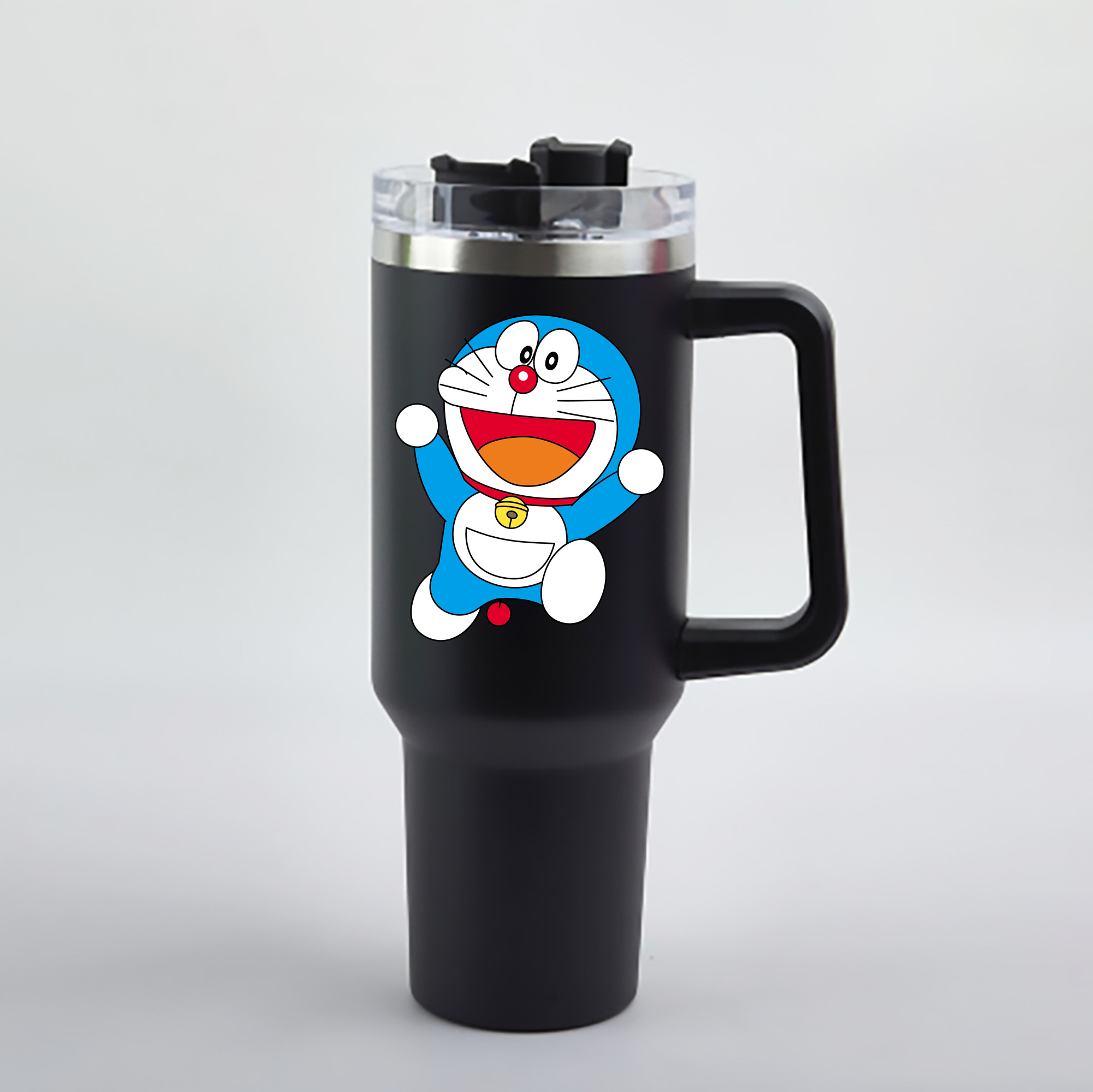 （画像用） ドラえもん Doraemon 1200mL車用タンブラー - クリスタルステッカー（プラスチックストロー付き）