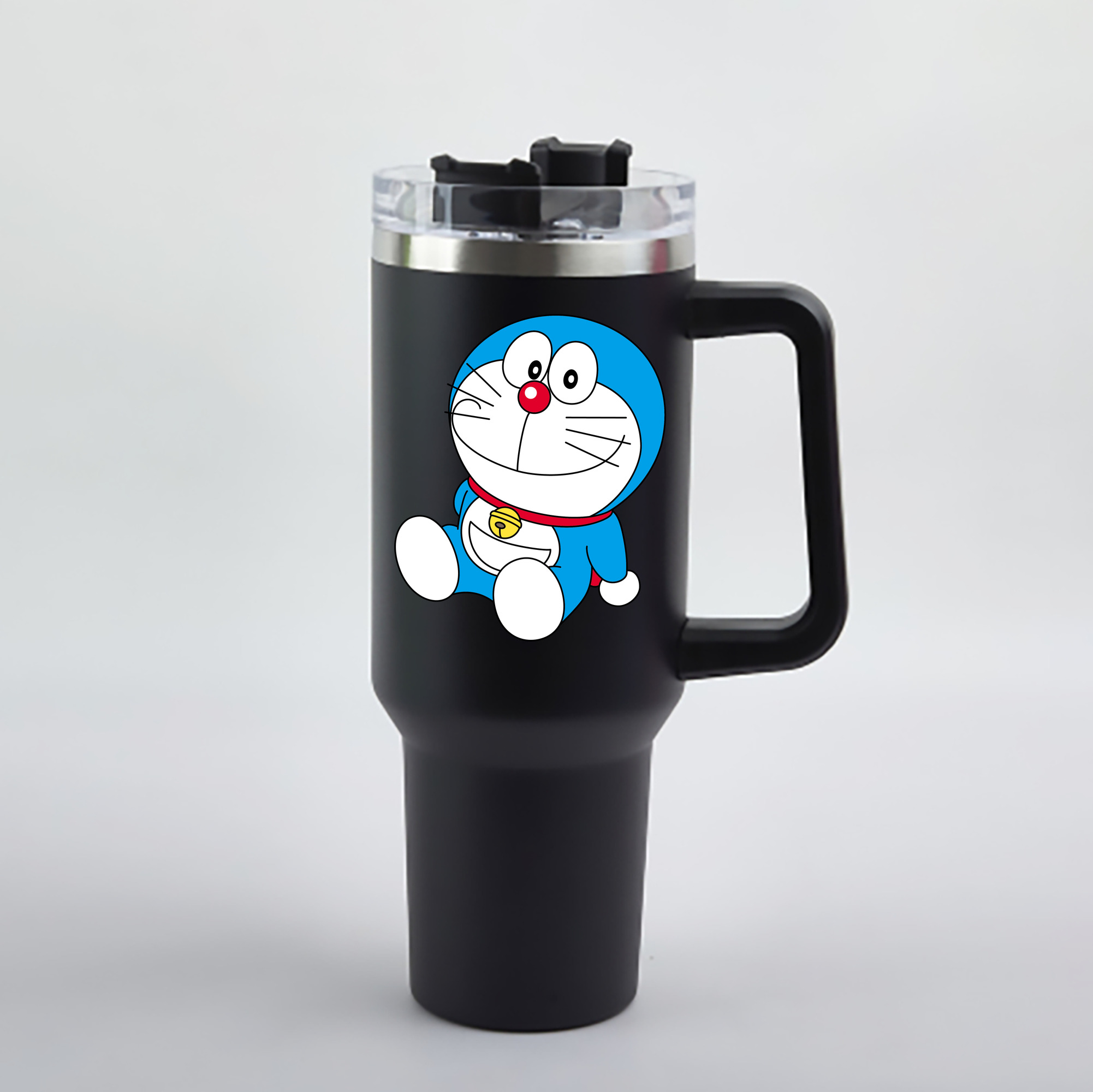 （画像用） ドラえもん Doraemon 1200mL車用タンブラー - クリスタルステッカー（プラスチックストロー付き）
